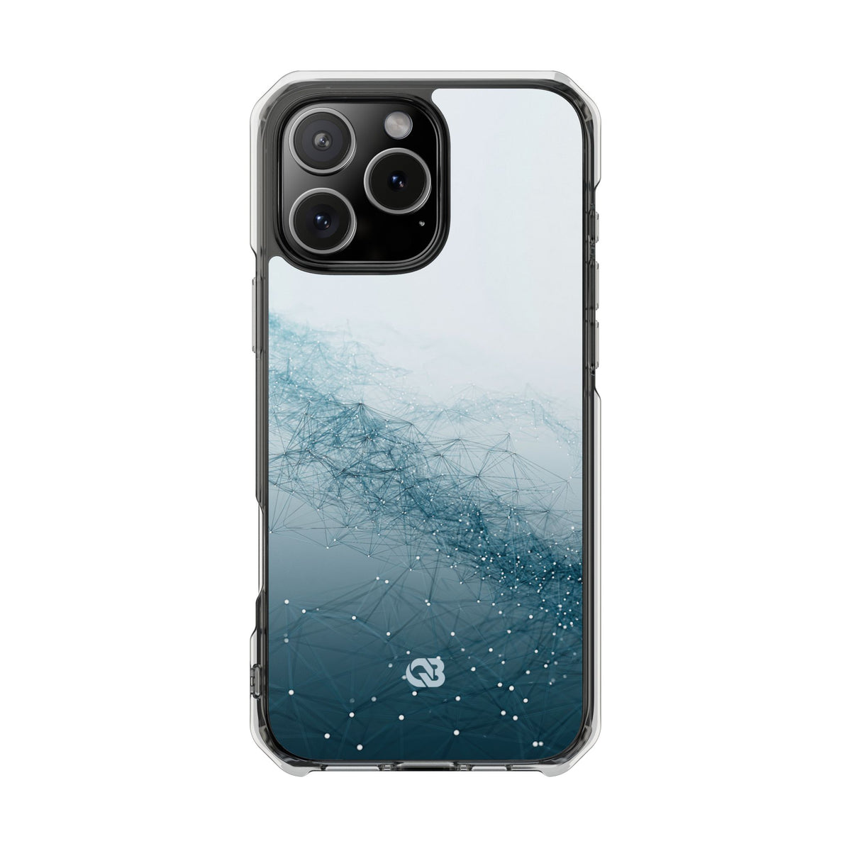 Teal Impact MagSafe Phone Case for iPhone - Cyan Vector Lattice