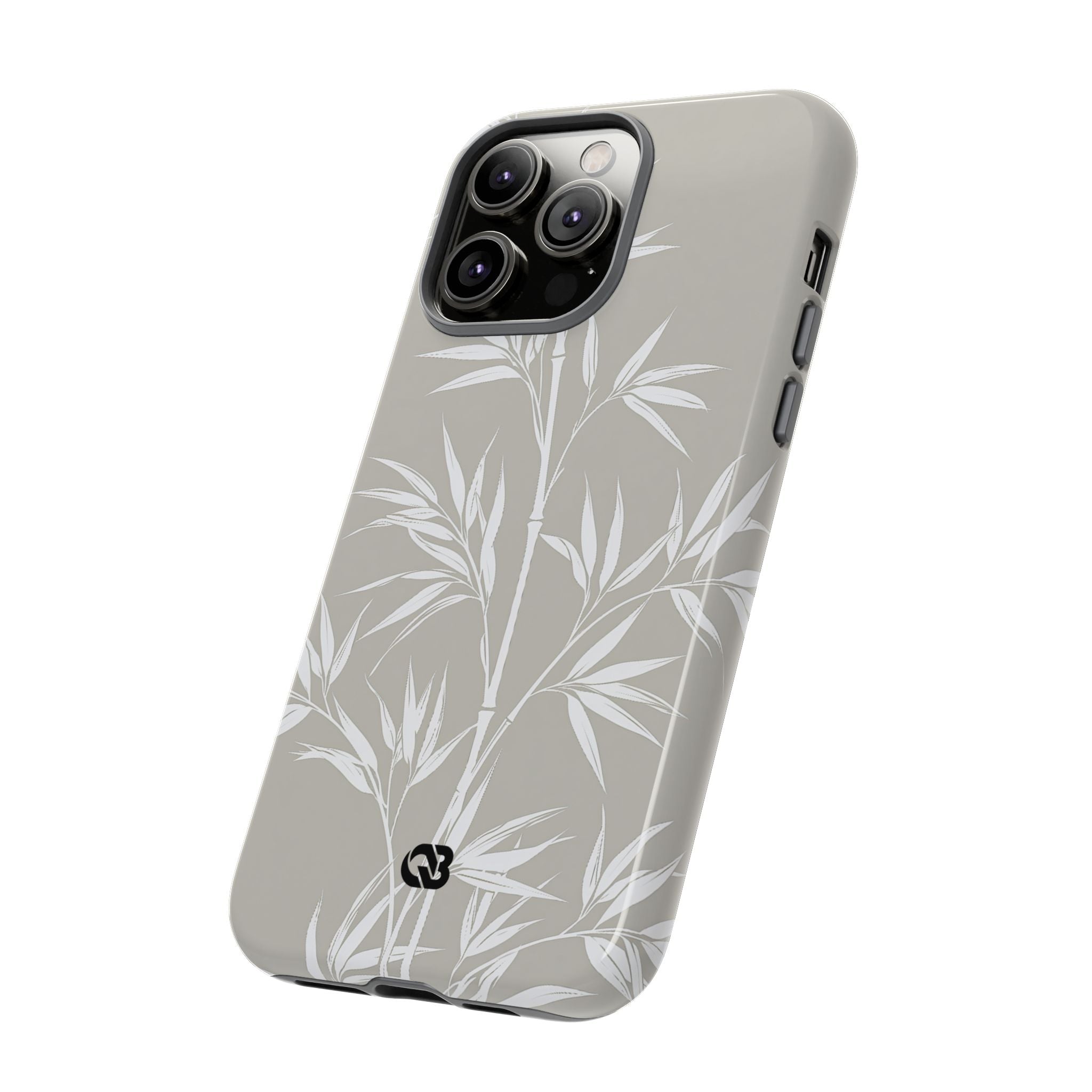 Beige Tough Phone Case for iPhone - Sandstone Bamboo Stalks