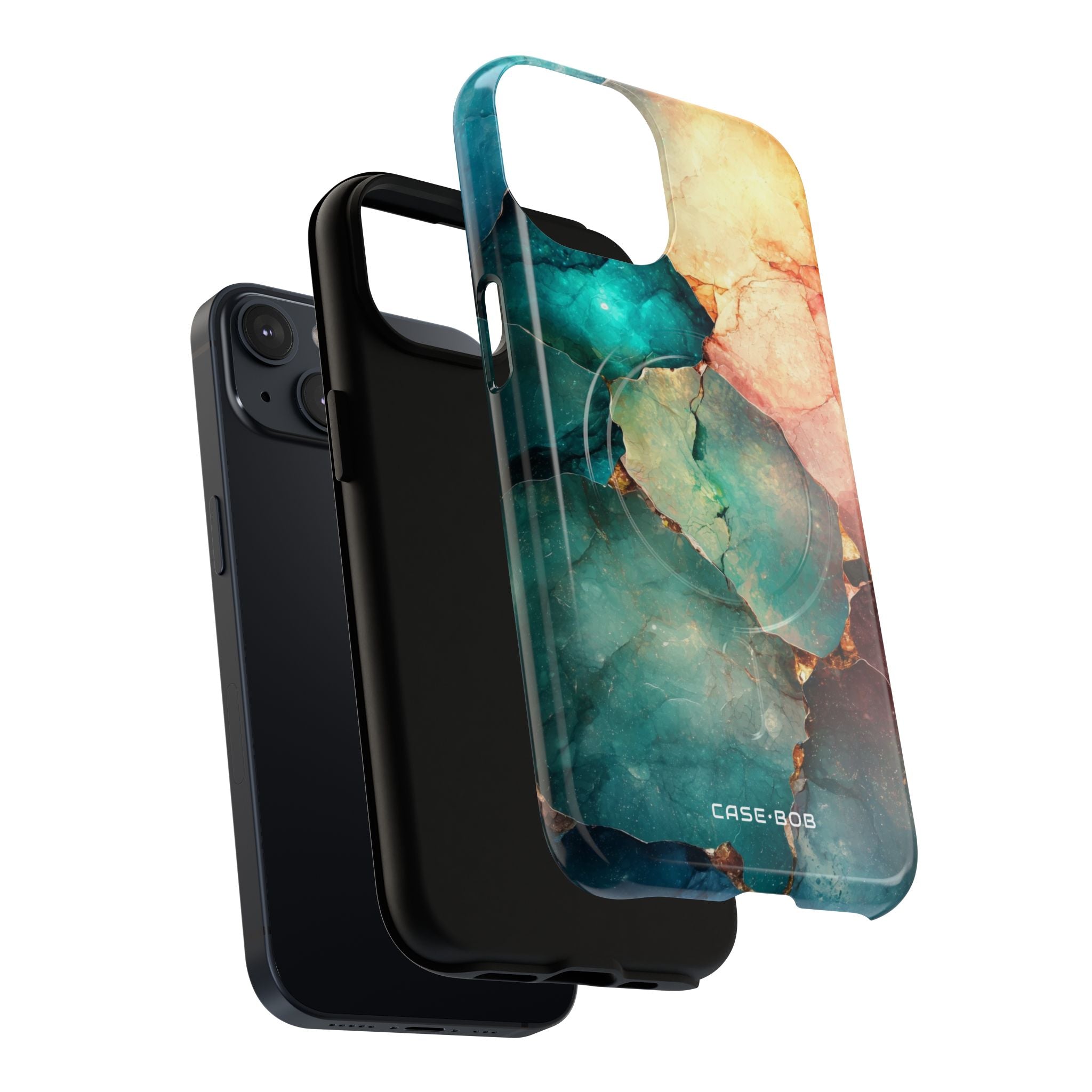 Teal Mosaikadern iPhone 14 Case - Tough+