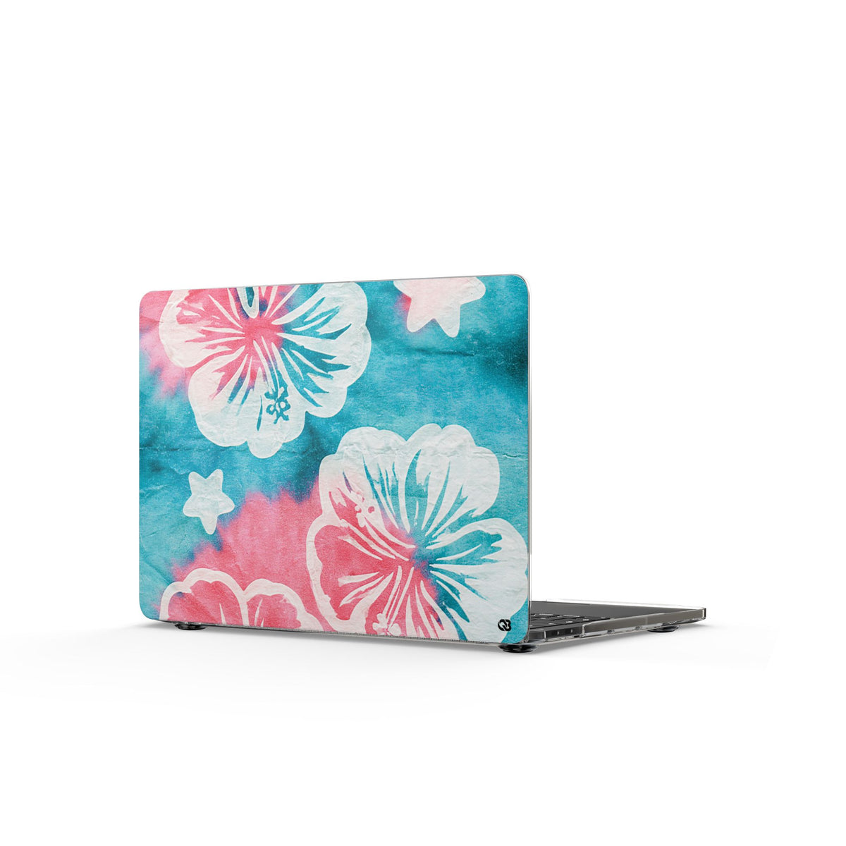 Tropical Hibiscus Bloom · Clear Hard Case for MacBook · Teal
