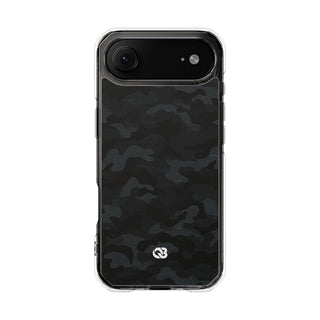 Blackout Urban Camo · Clear Impact Magnetic Phone Case for iPhone · Black