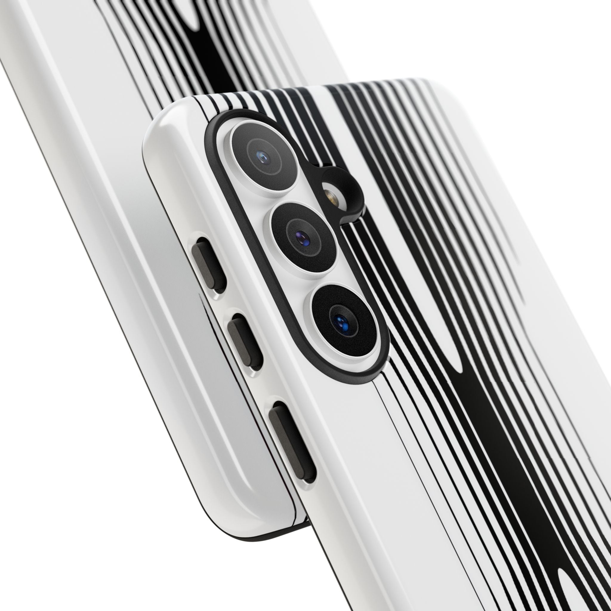 White Tough Phone Case for Samsung - Kinetic Mono Distortion