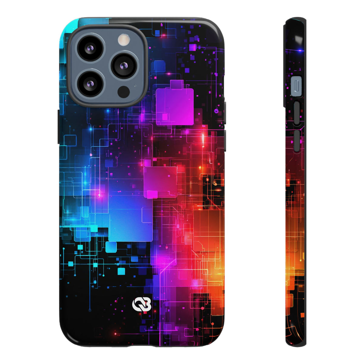 Spectral Circuit Grid · Tough Phone Case for iPhone · Black