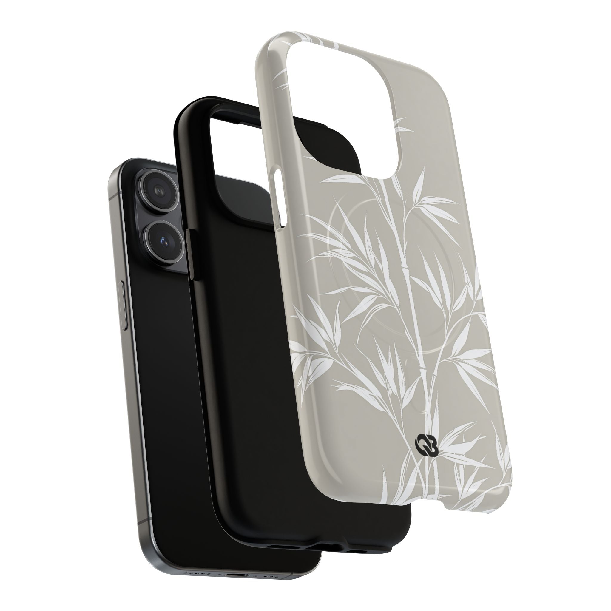Beige Tough 2.0 Magsafe Phone Case for iPhone - Sandstone Bamboo Stalks