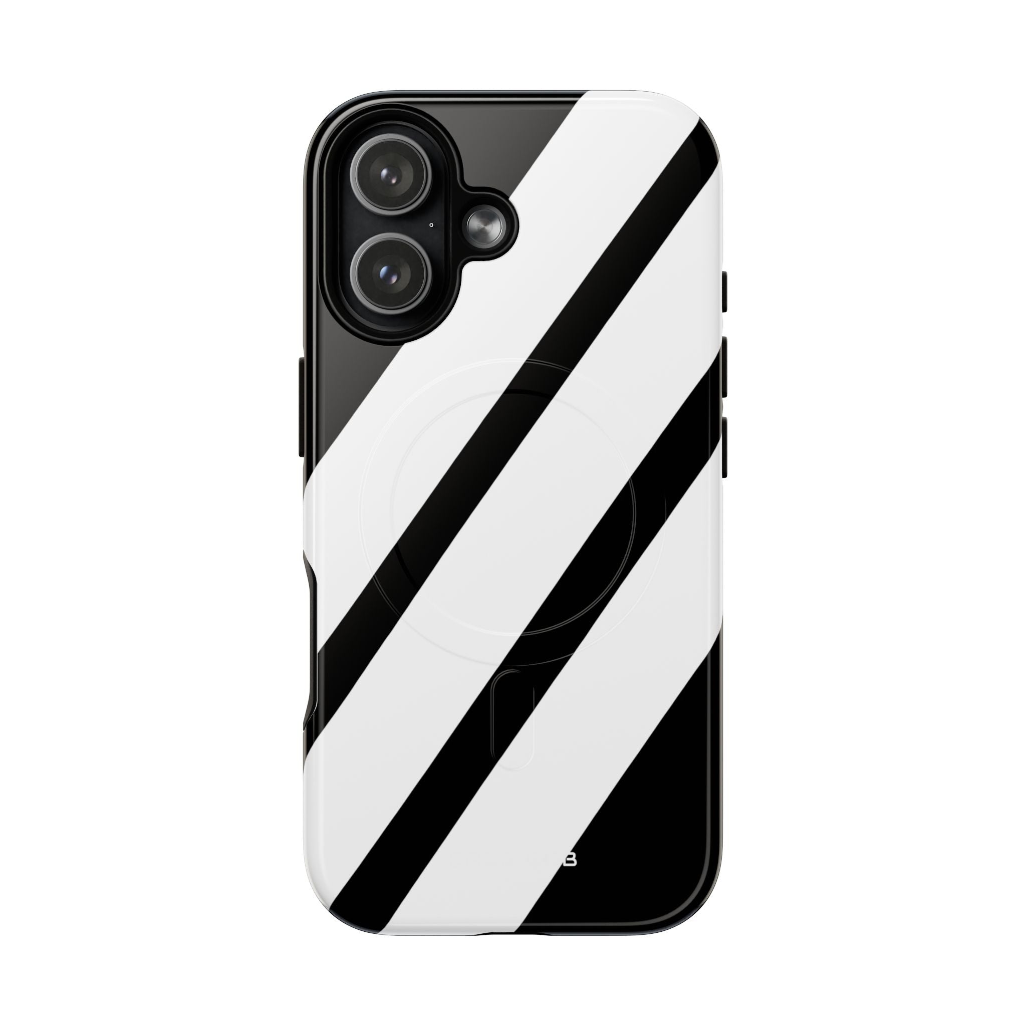 Diagonal Bands Noir iPhone 17 Case - Tough+ - CASE•BOB