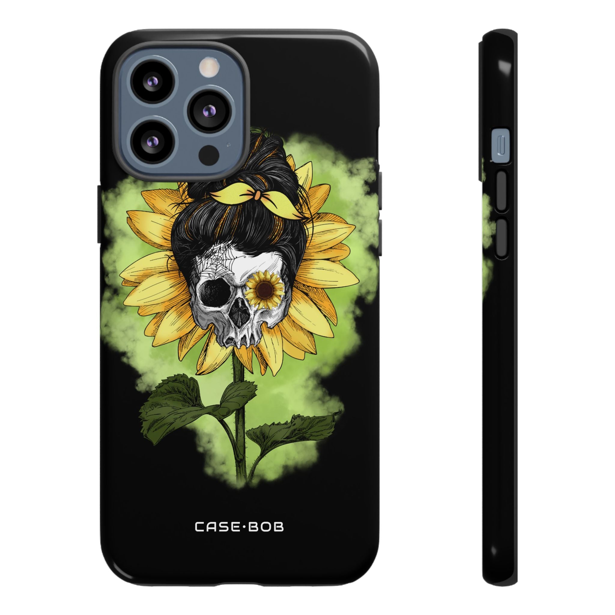 Sonnenblumen-Schädel iPhone 13 Pro Max Case - Tough