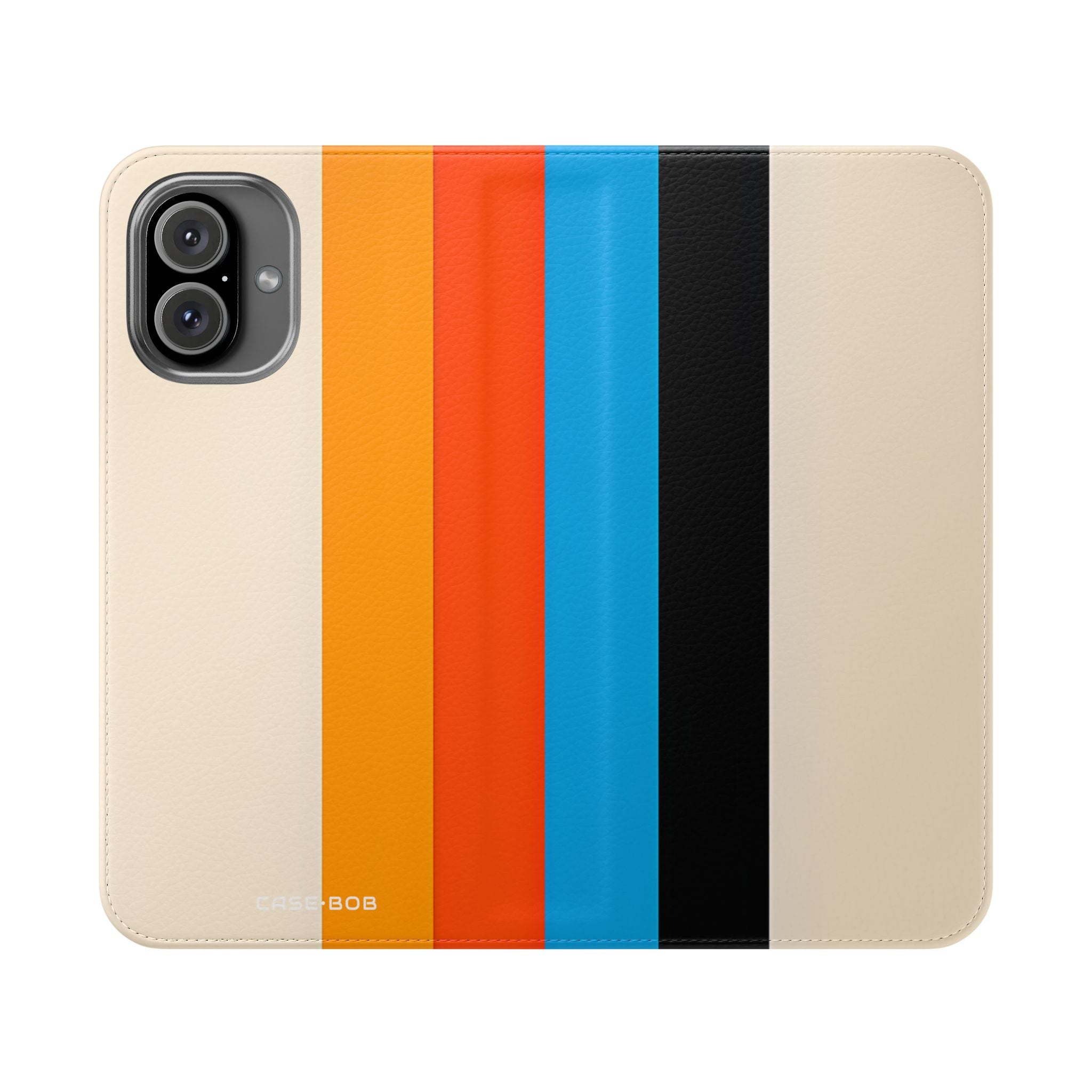 Rainbow Stripes Beige - iPhone 16 Plus Case - Wallet