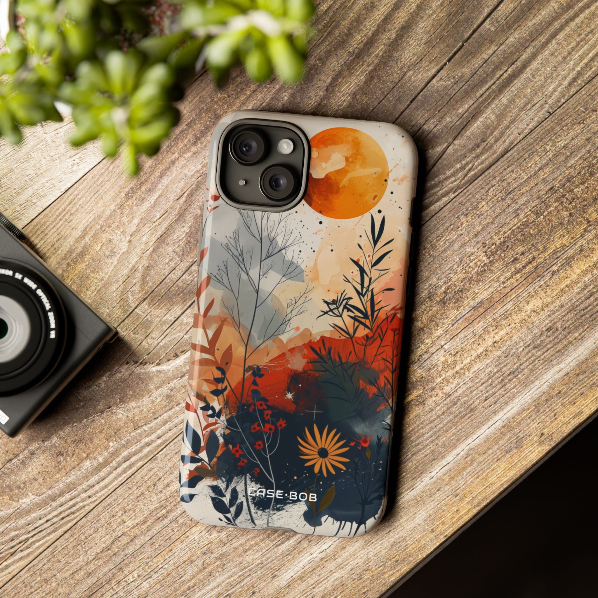 Orange Solstice iPhone 15 Plus Cover - Tough
