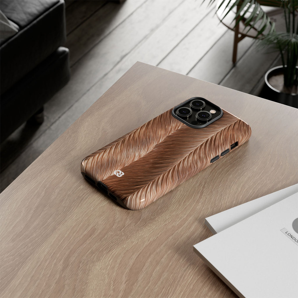 Rose Gold Weave · Tough Phone Case for iPhone · Brown