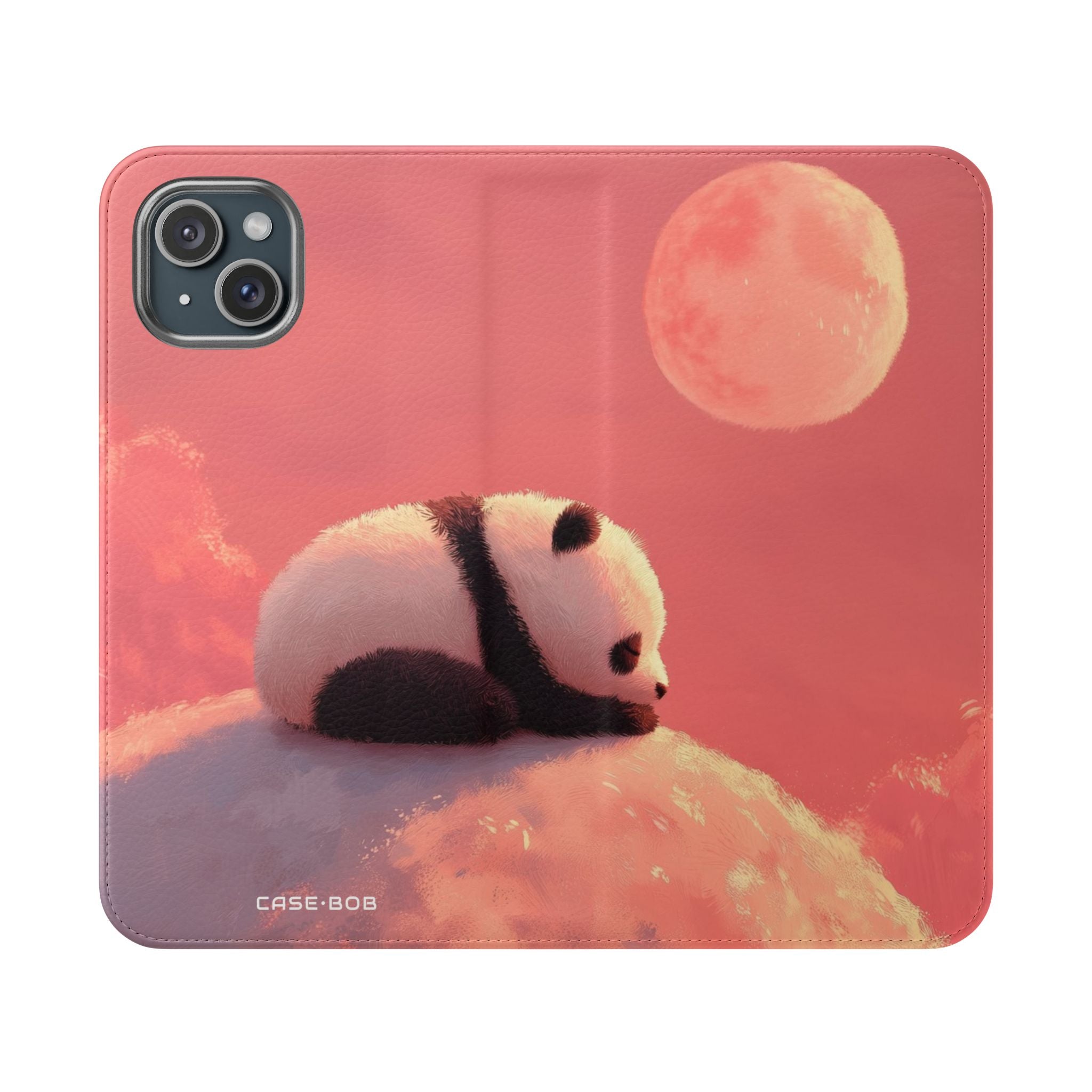 Panda Moonlight - iPhone 15 Plus Case - Portemonnee
