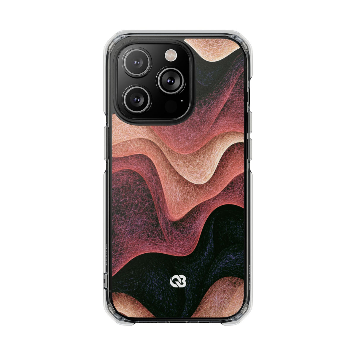 Rose Contour Waves · Clear Impact Magnetic Phone Case for iPhone · Pink