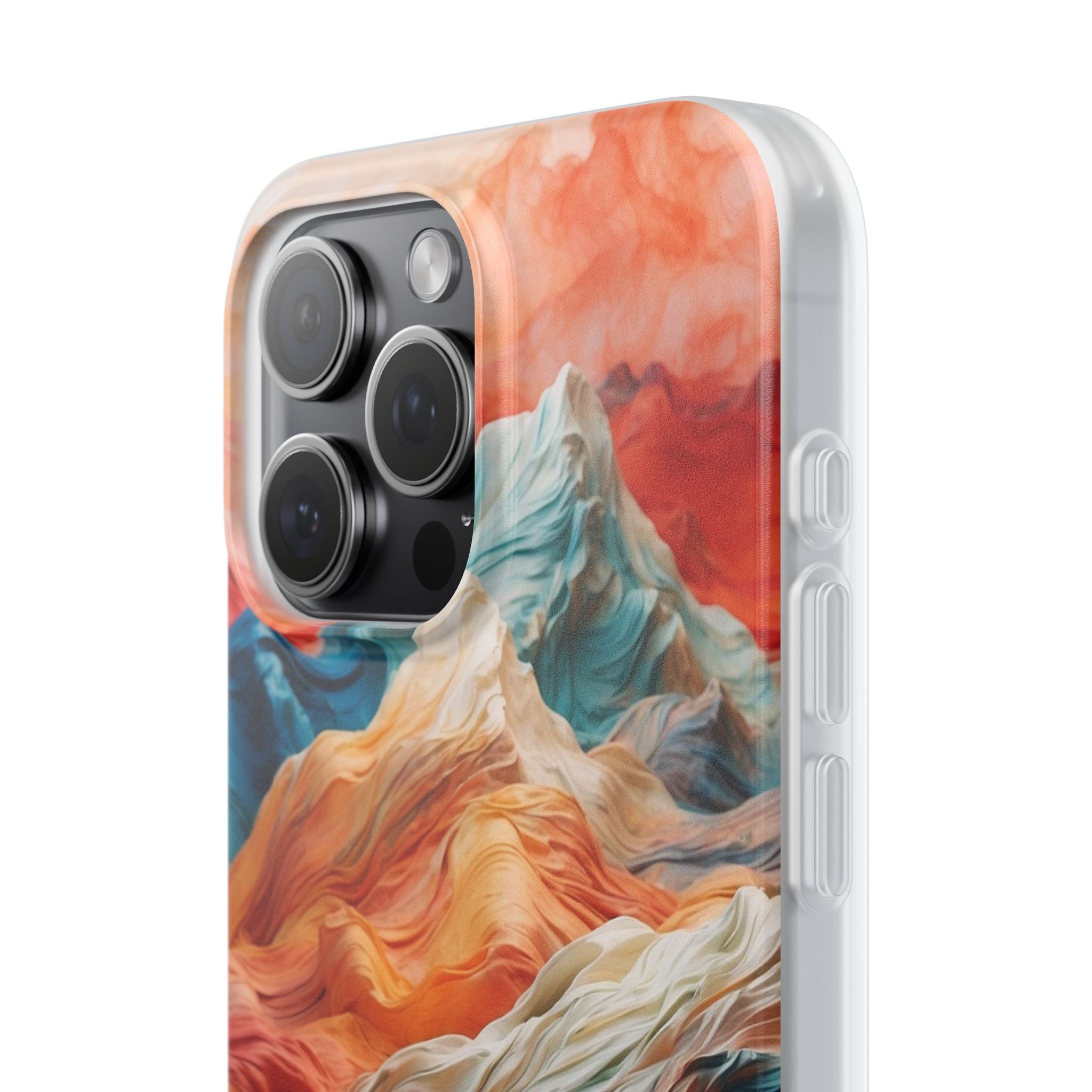 Fabric Peaks Cream iPhone 15 Pro Max Case - Soft