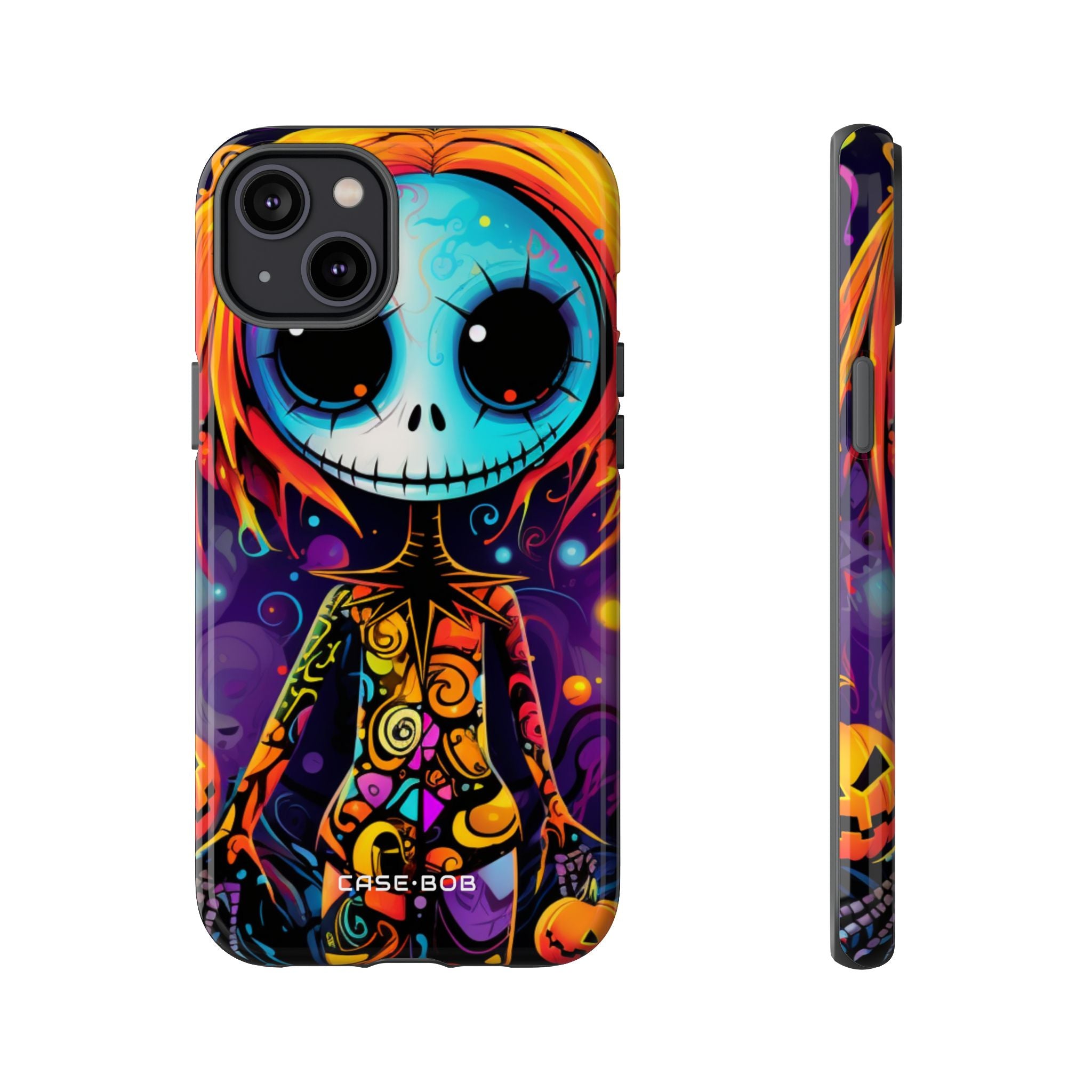 Blue Skull Swirl iPhone 14 Plus Case - Tough - CASE•BOB