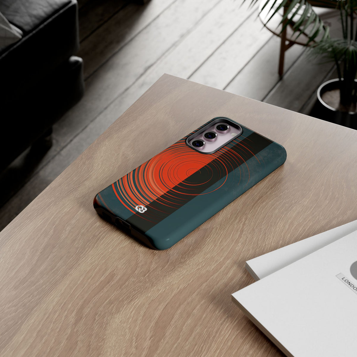 Teal Tough Phone Case for Samsung - Burnt Slate Radial