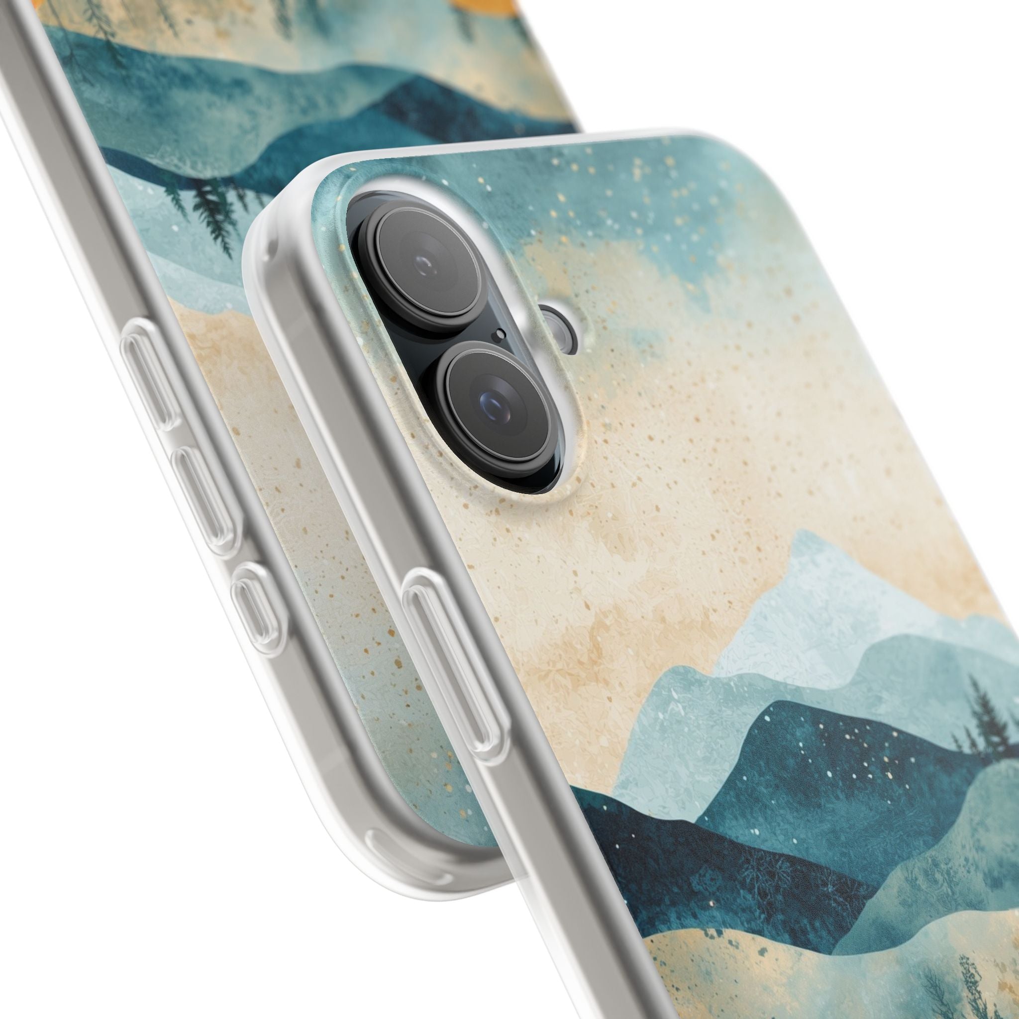Moonlit Mountains iPhone 16 Plus Cover - Blød
