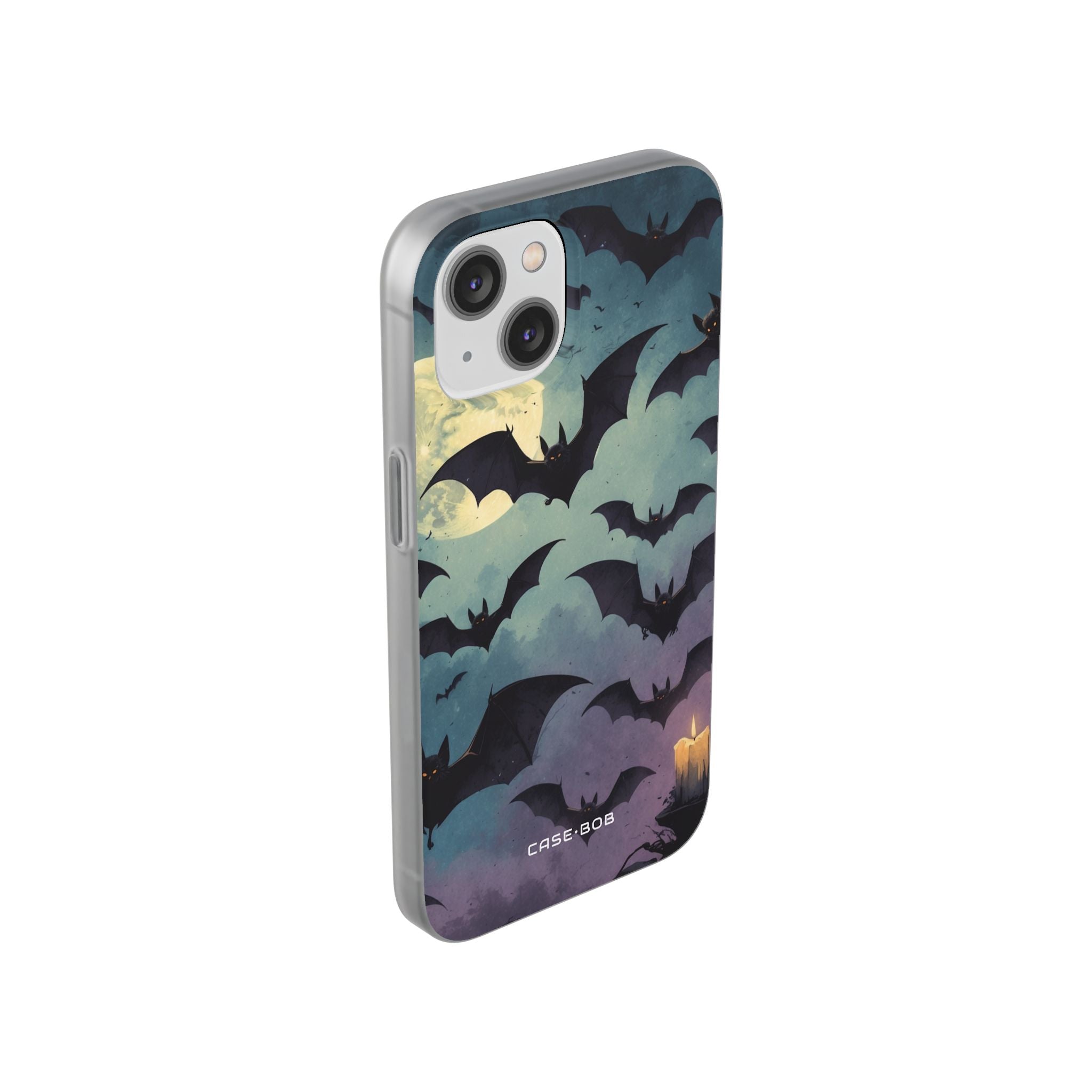 Glødende flagermus-sværm iPhone 14 Cover - Blødt