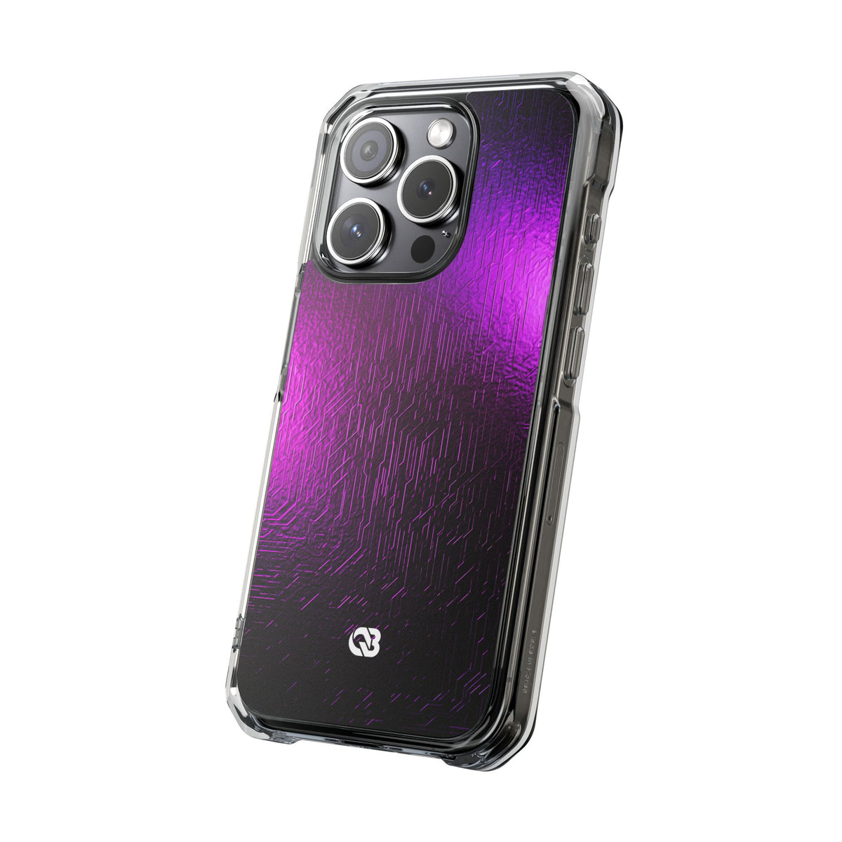 Violet Cyber Circuit · Clear Impact Magnetic Phone Case for iPhone · Purple