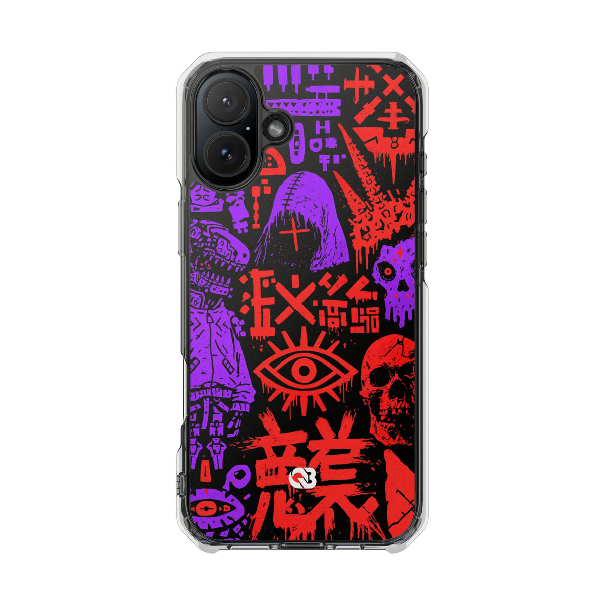 Underground Cyber Glyphs · Clear Impact Magnetic Phone Case for iPhone · Black