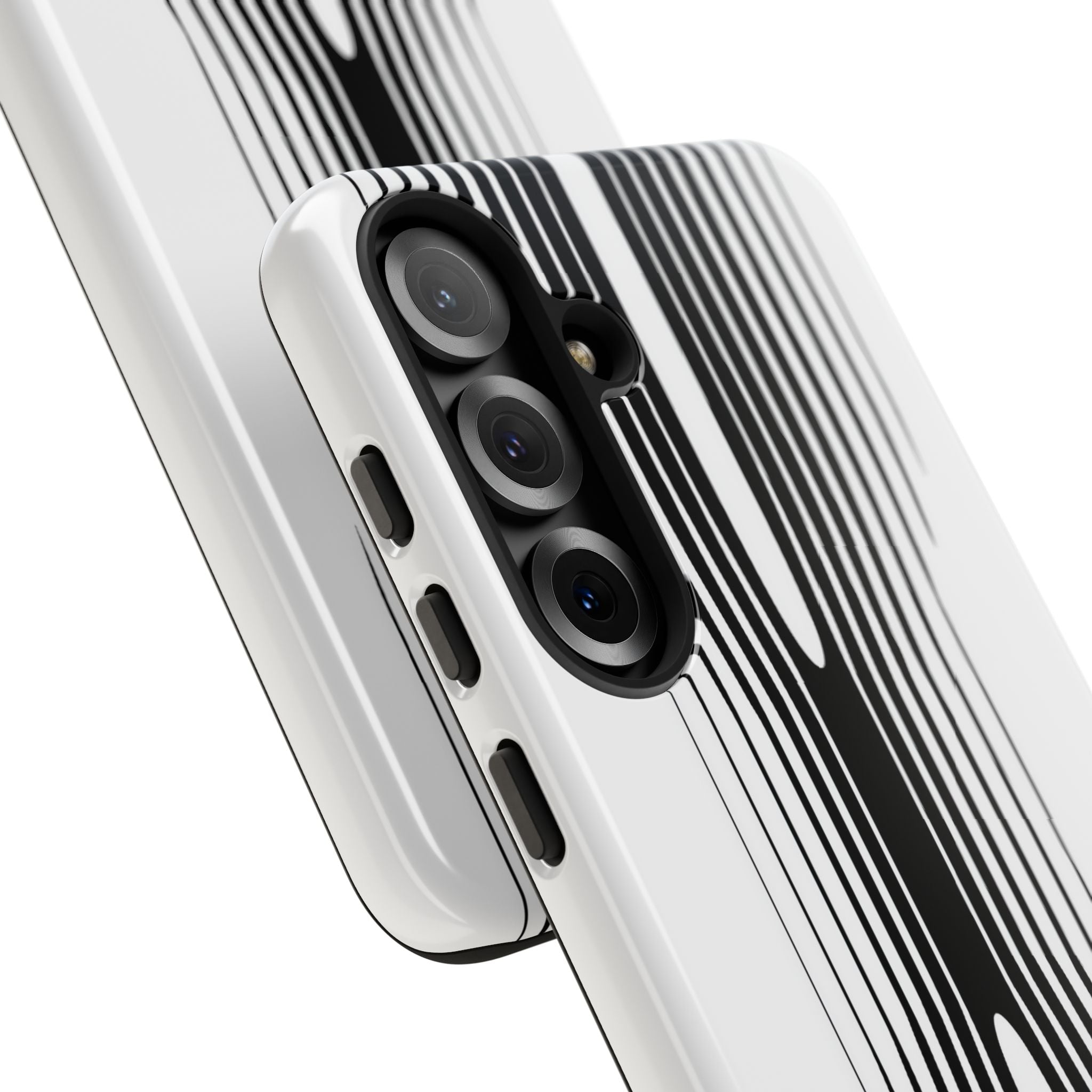 White Tough Phone Case for Samsung - Kinetic Mono Distortion