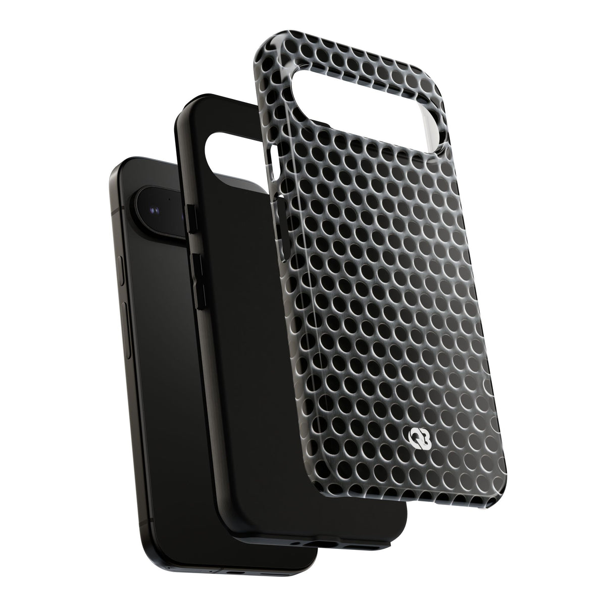 Brushed Perforated Steel · Tough Phone Case for Pixel · Silver