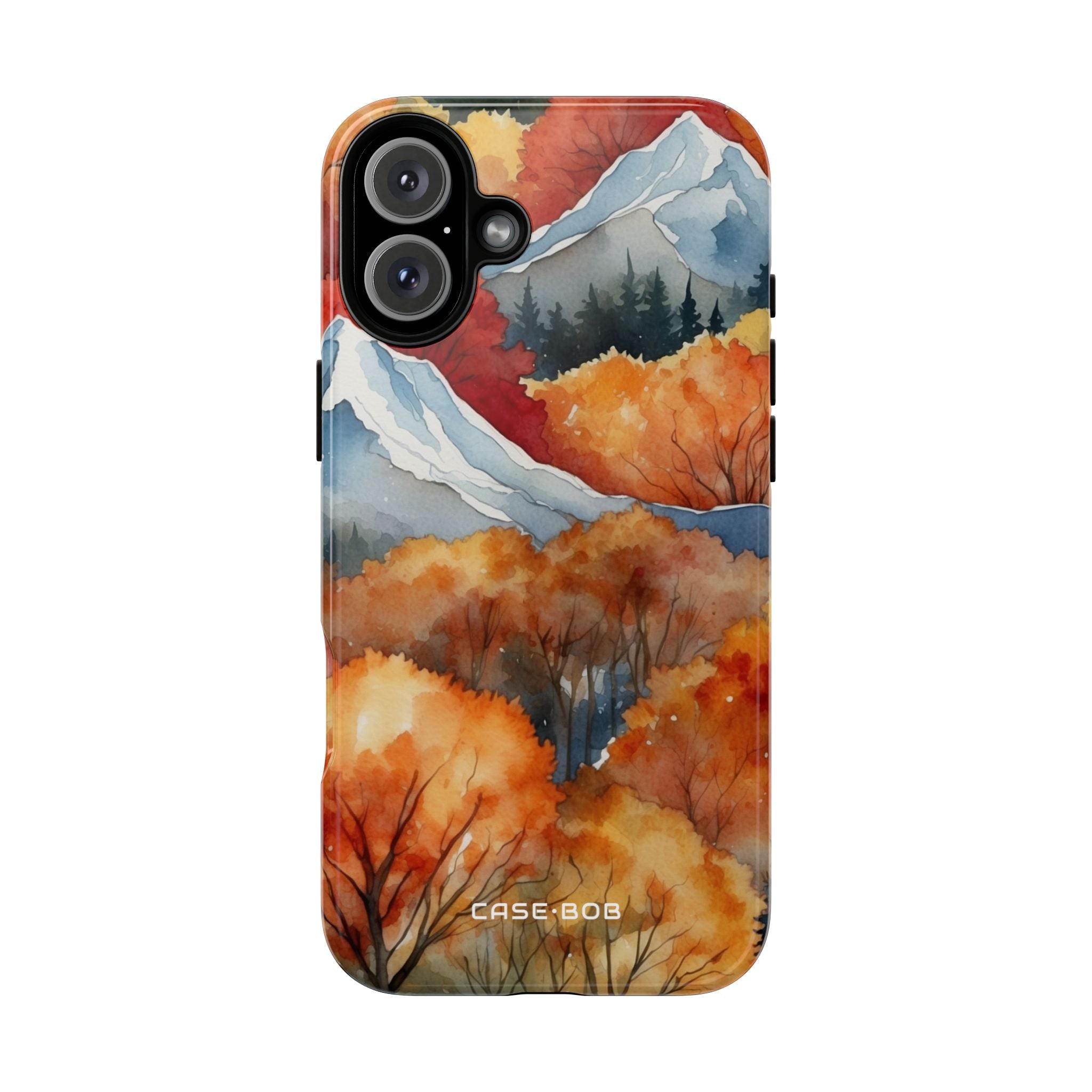 Snowy Peaks Autumn iPhone 16 Plus Case - Tough