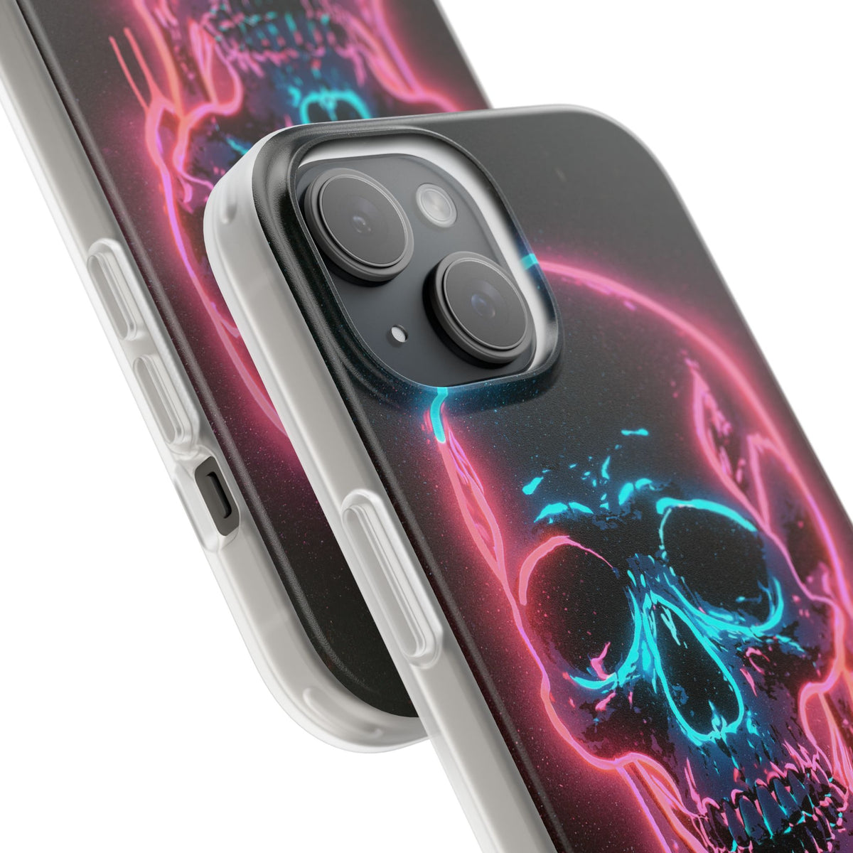 Neon Drip Skull · Lite Phone Case for iPhone · Black
