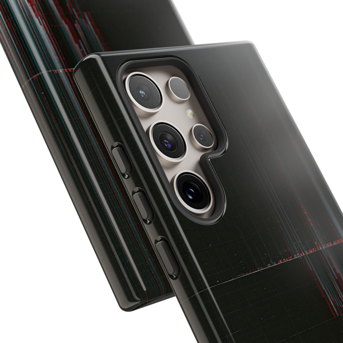 Black Tough Phone Case for Samsung - Corrupted Data Stream