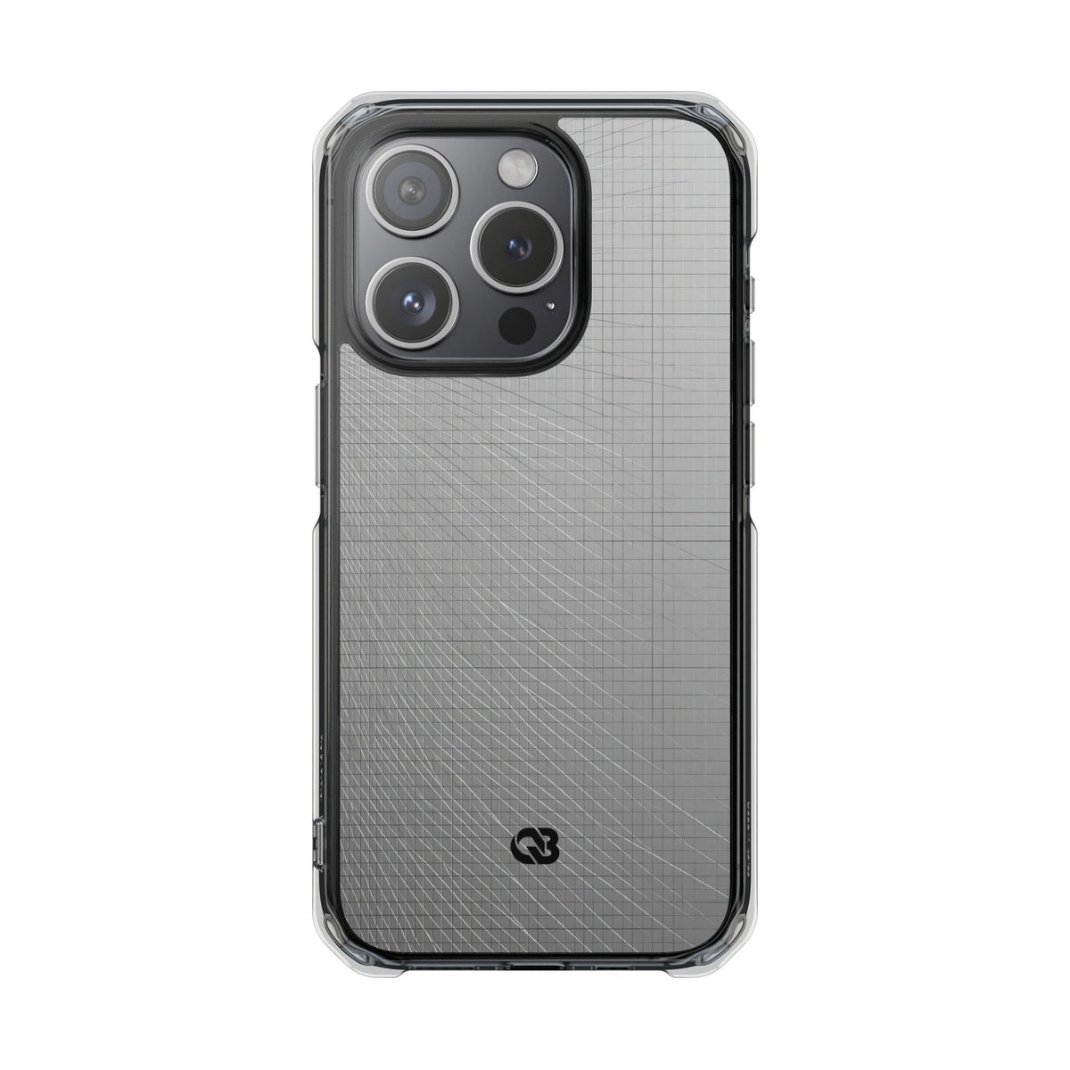 Grey Impact MagSafe Phone Case for iPhone - Chrome Mesh Warp