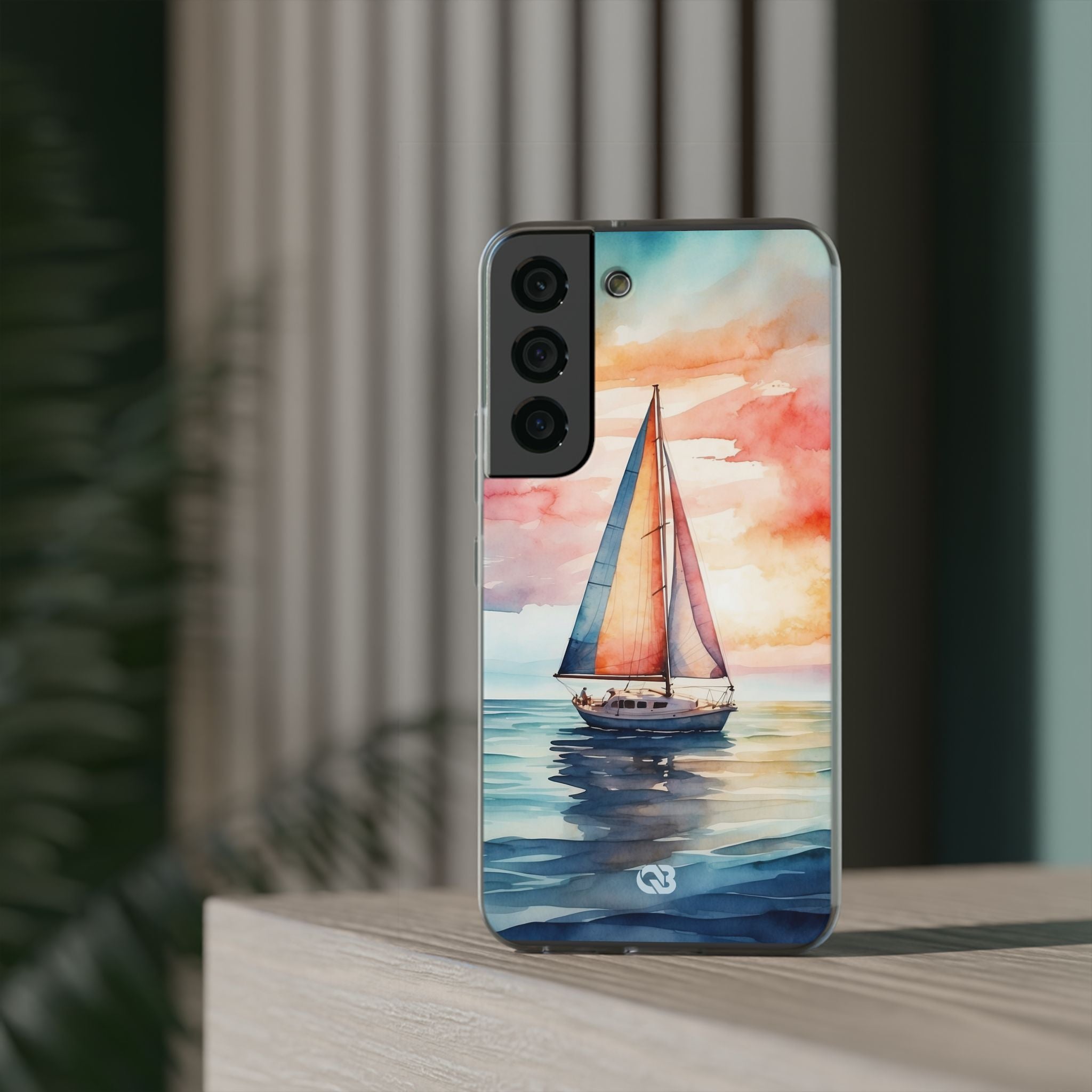 Crimson Horizon Sail · Soft Phone Case for Samsung