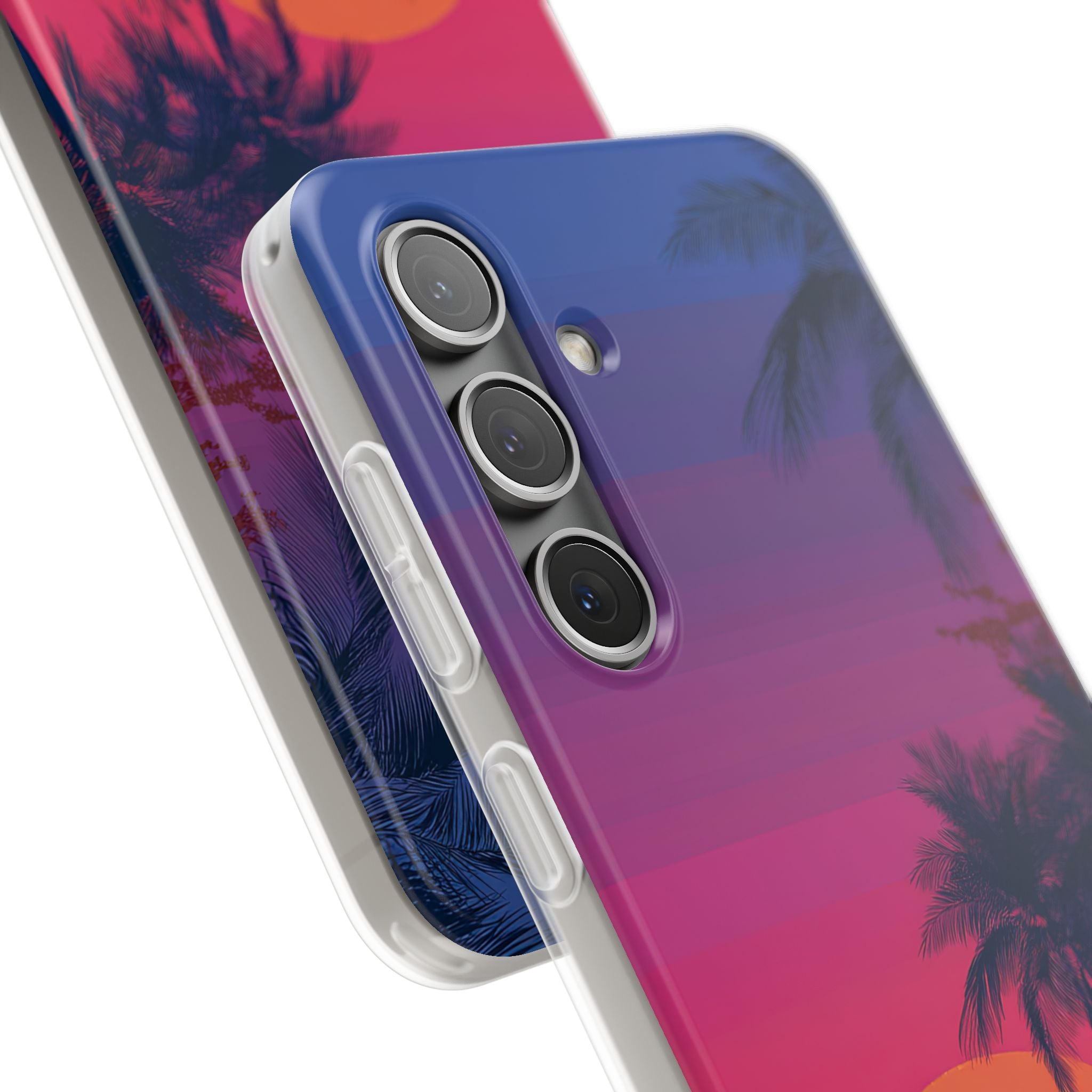 Neon Horizon Palms · Soft Handyhülle für Samsung