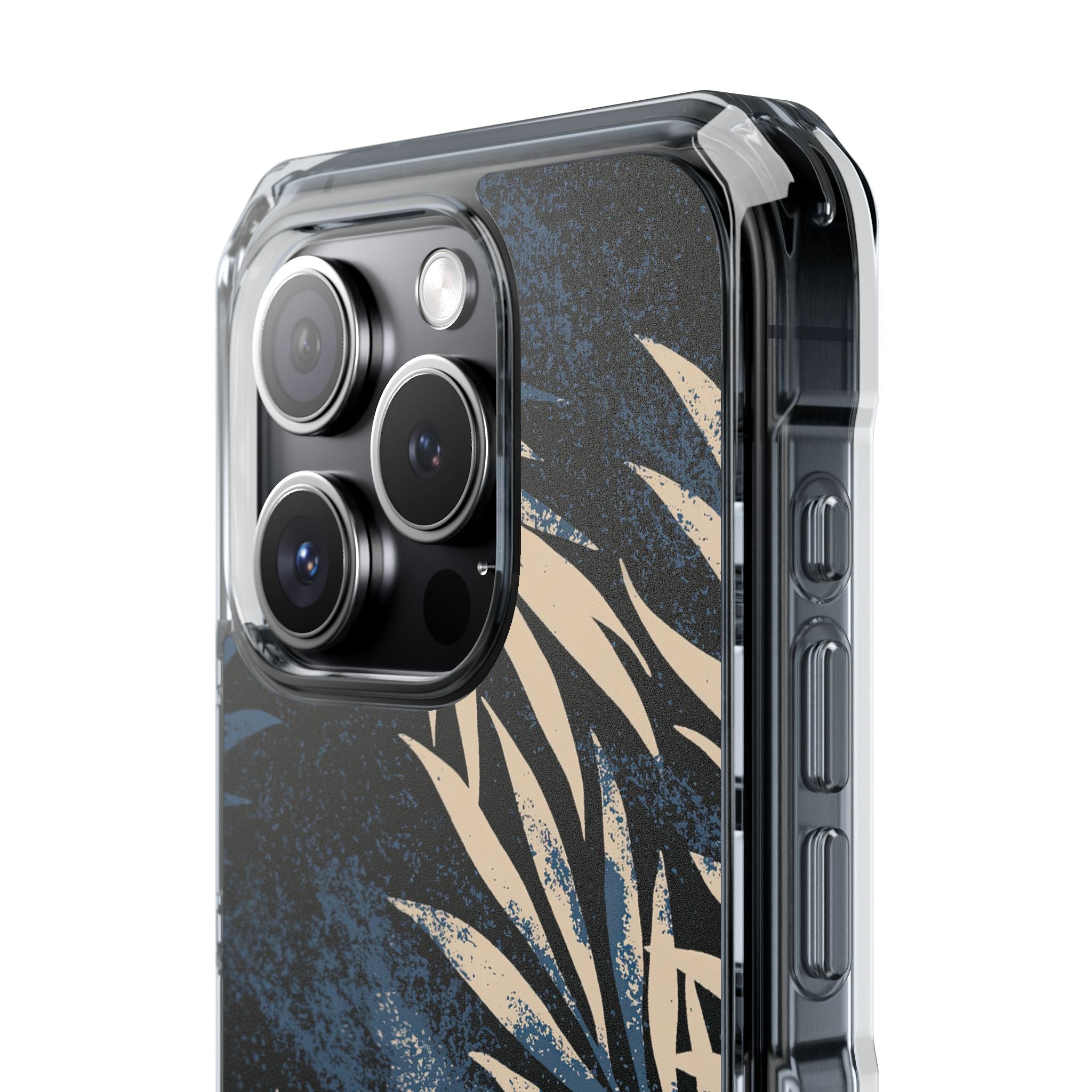 Blue Impact MagSafe Phone Case for iPhone - Midnight Indigo Palm
