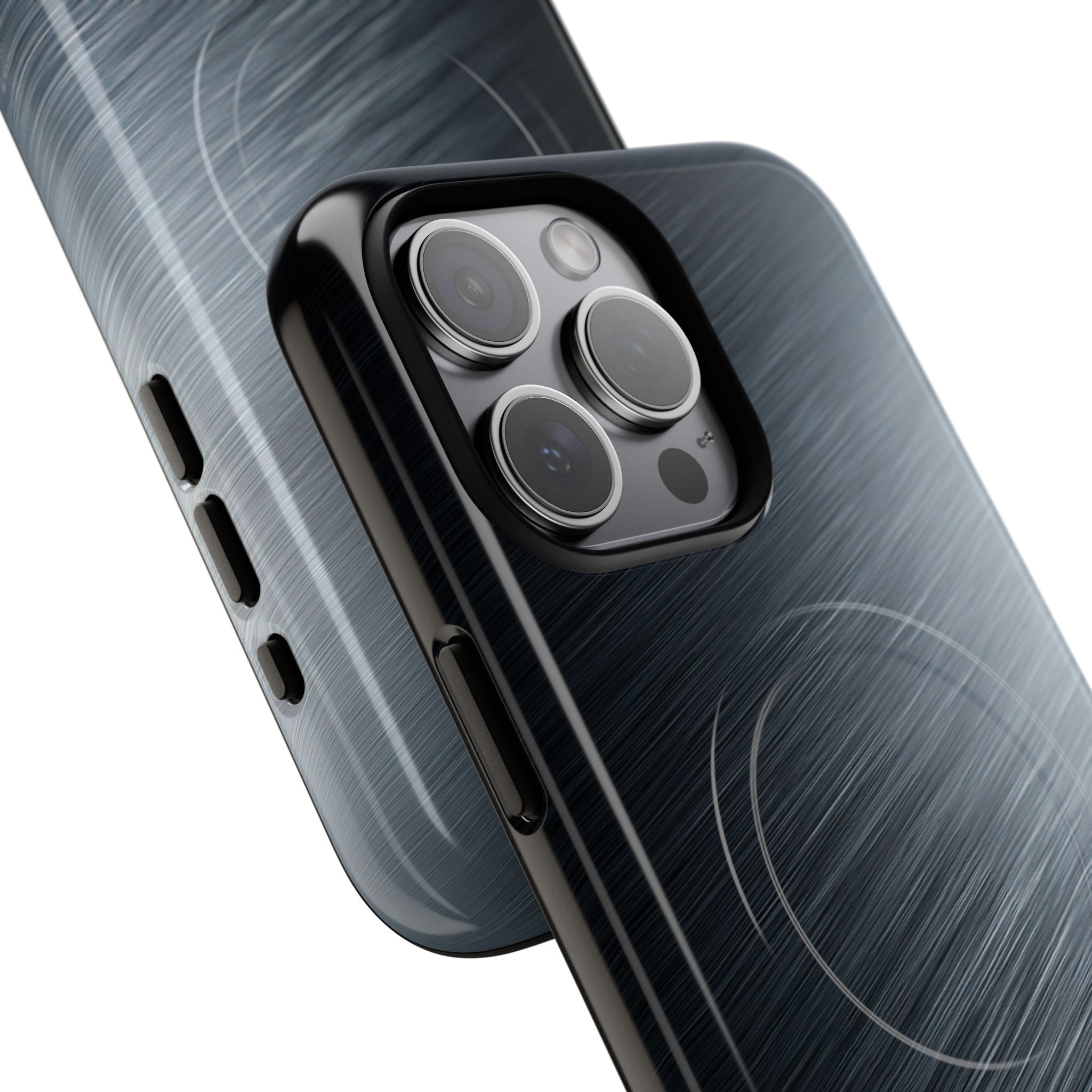 Grey Tough 2.0 Magsafe Phone Case for iPhone - Charcoal Brushed Steel