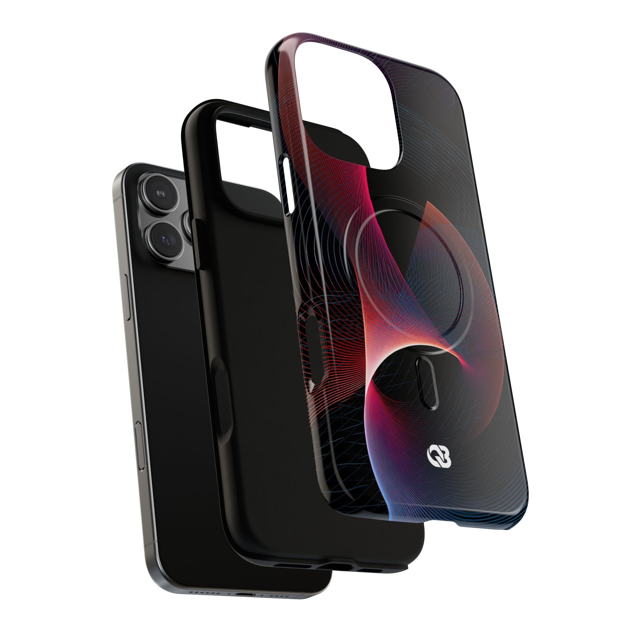Black Tough 2.0 Magsafe Phone Case for iPhone - Cobalt Crimson Flux