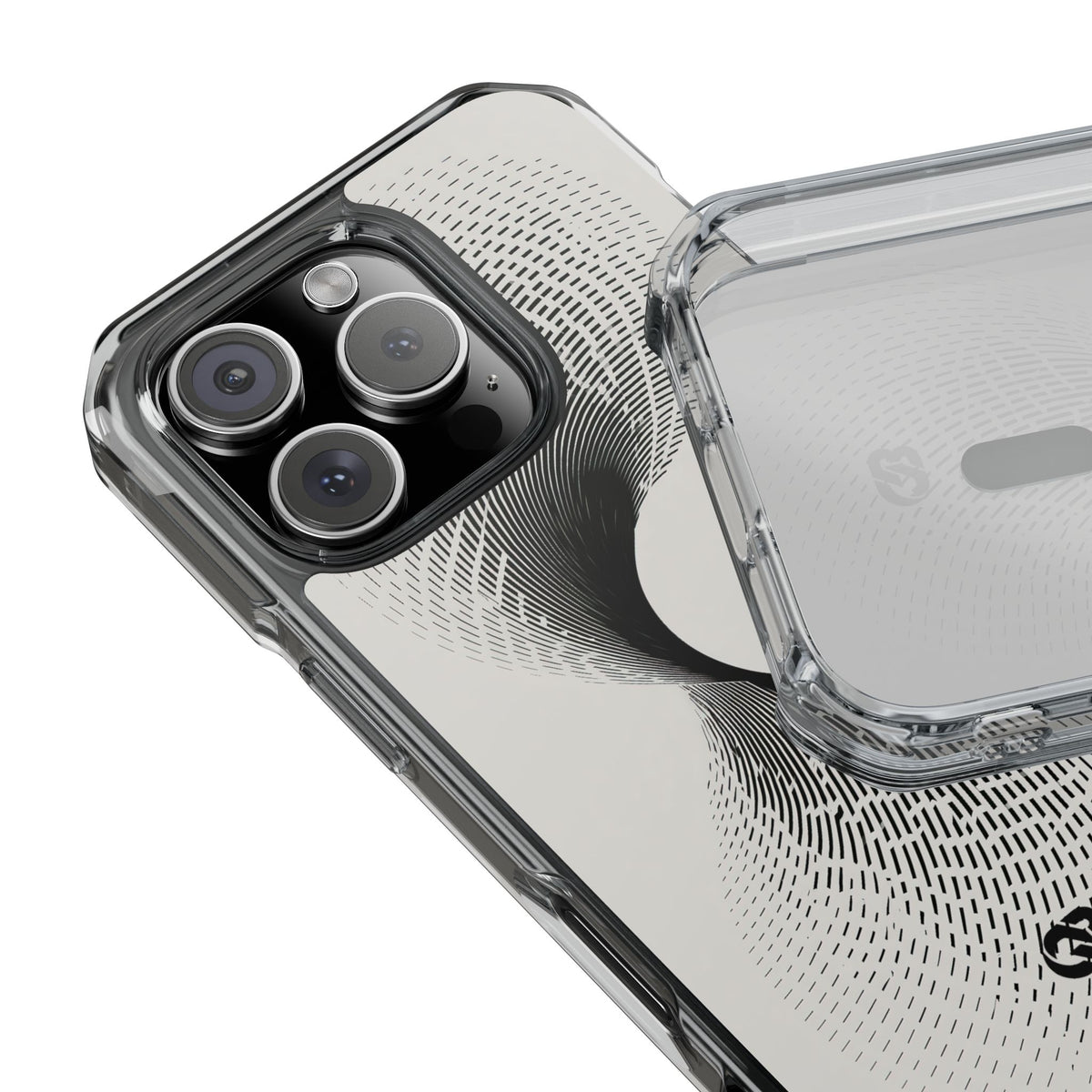 White Impact MagSafe Phone Case for iPhone - Linear Torsion Grid