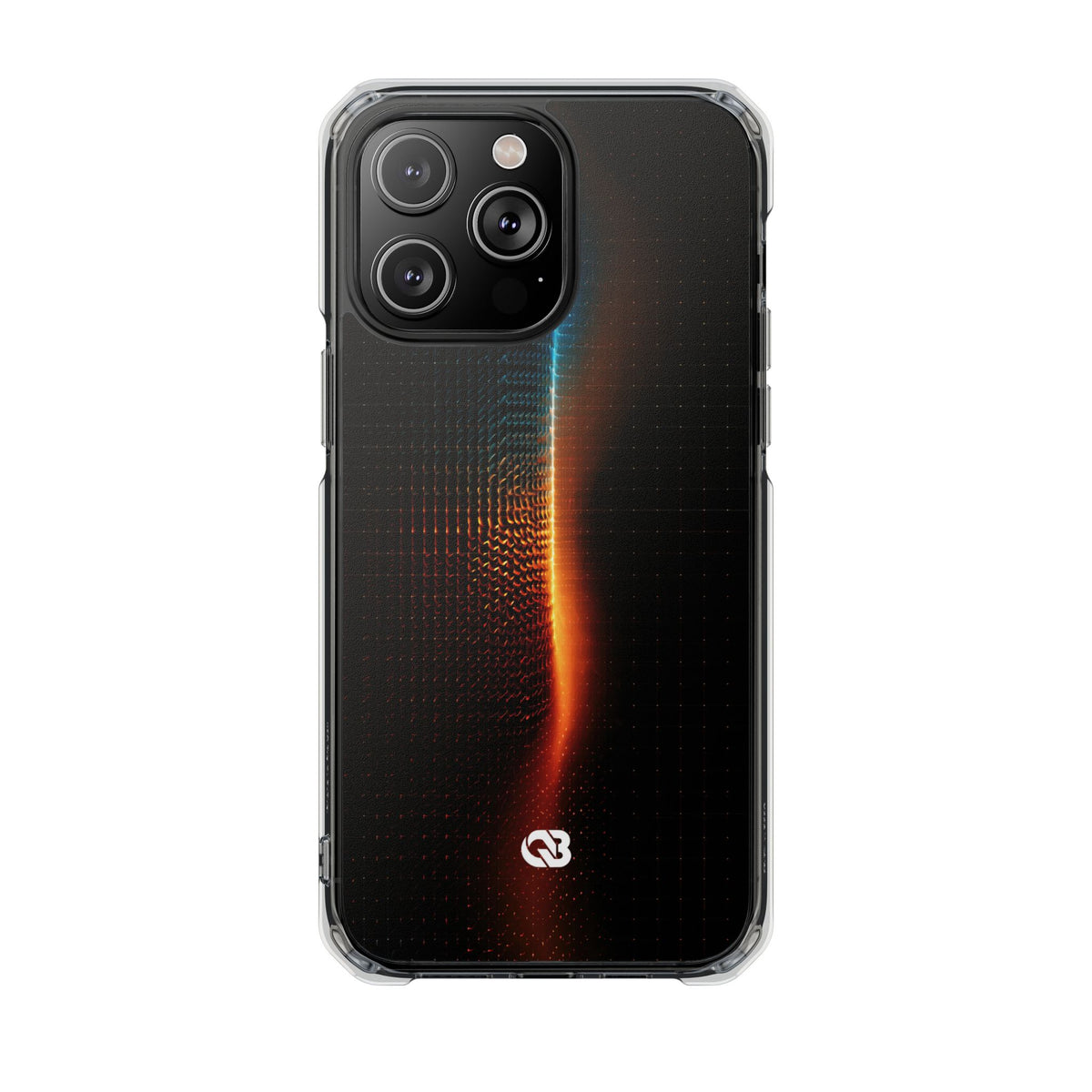 Luminous Refraction Grid · Clear Impact Magnetic Phone Case for iPhone · Black