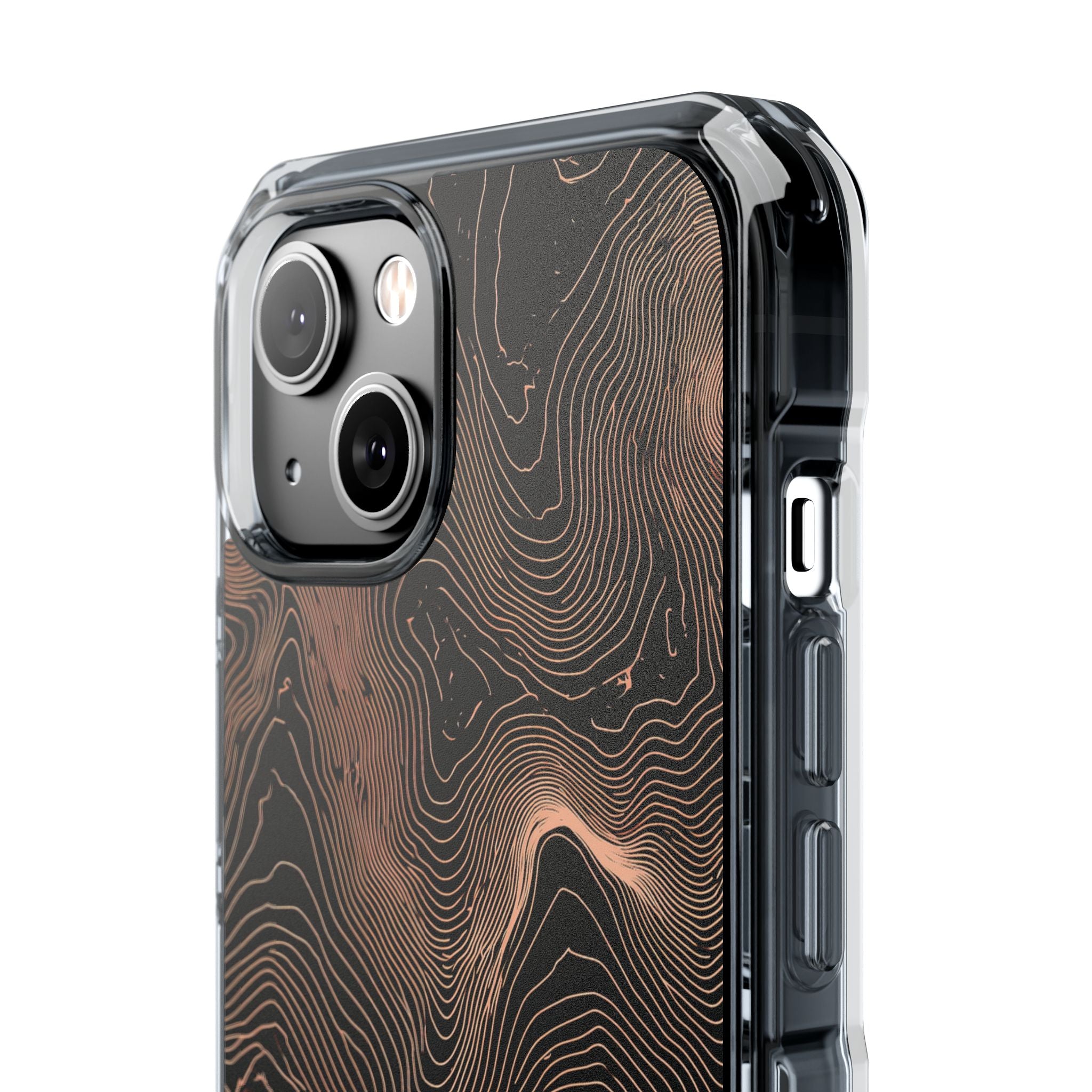 Orange Impact MagSafe Phone Case for iPhone - Salmon Ridge Topo