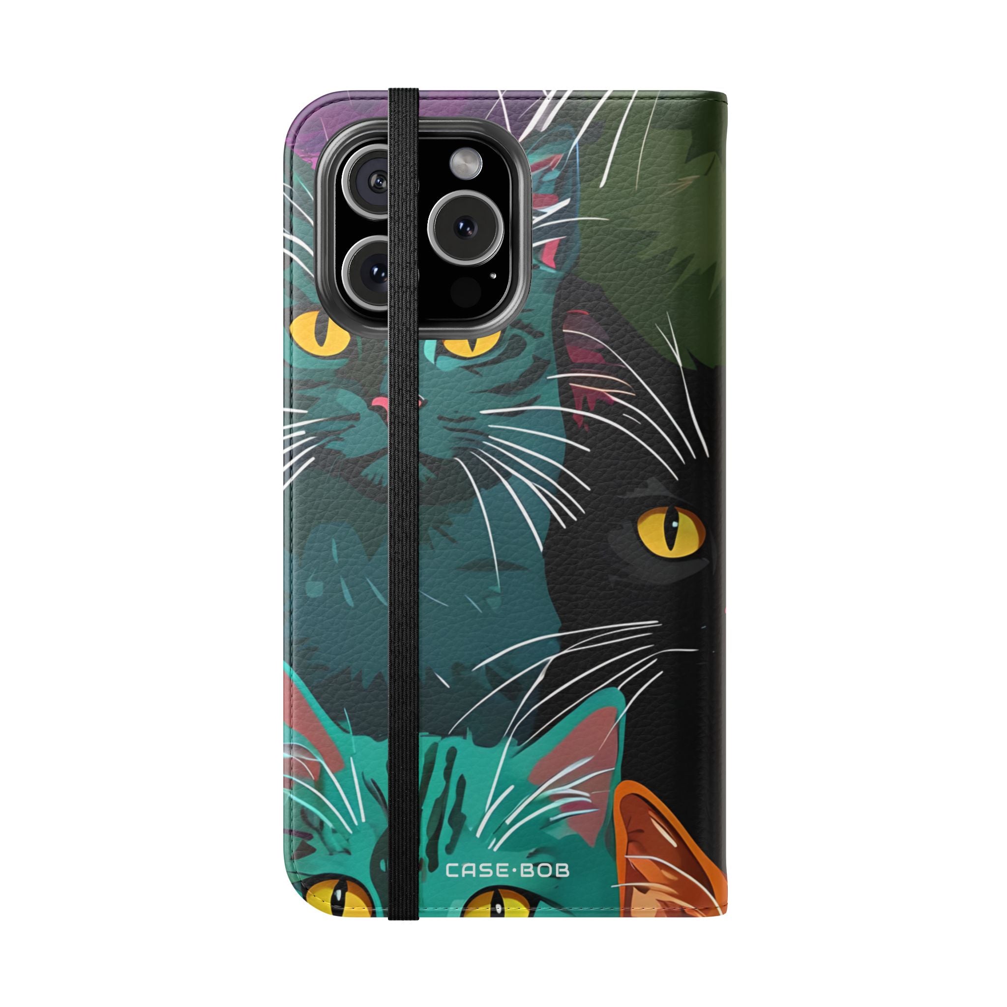 Kat Raster Neon - iPhone 16 Max Case - Portemonnee