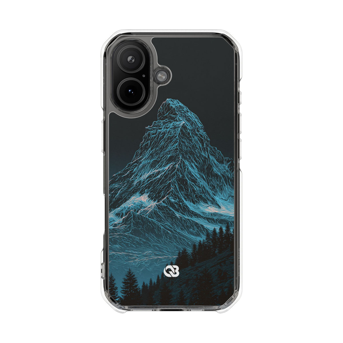 Glacial Alpine Peak · Clear Impact Magnetic Phone Case for iPhone · Blue