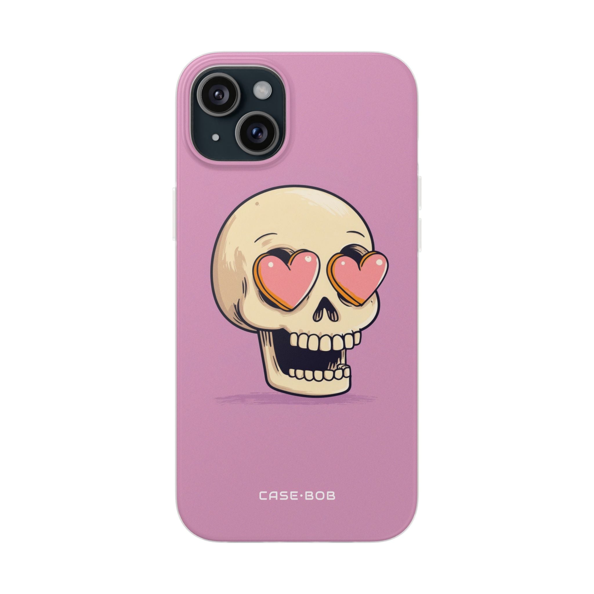 Heart Eyed Skull iPhone 15 Plus Case - Soft