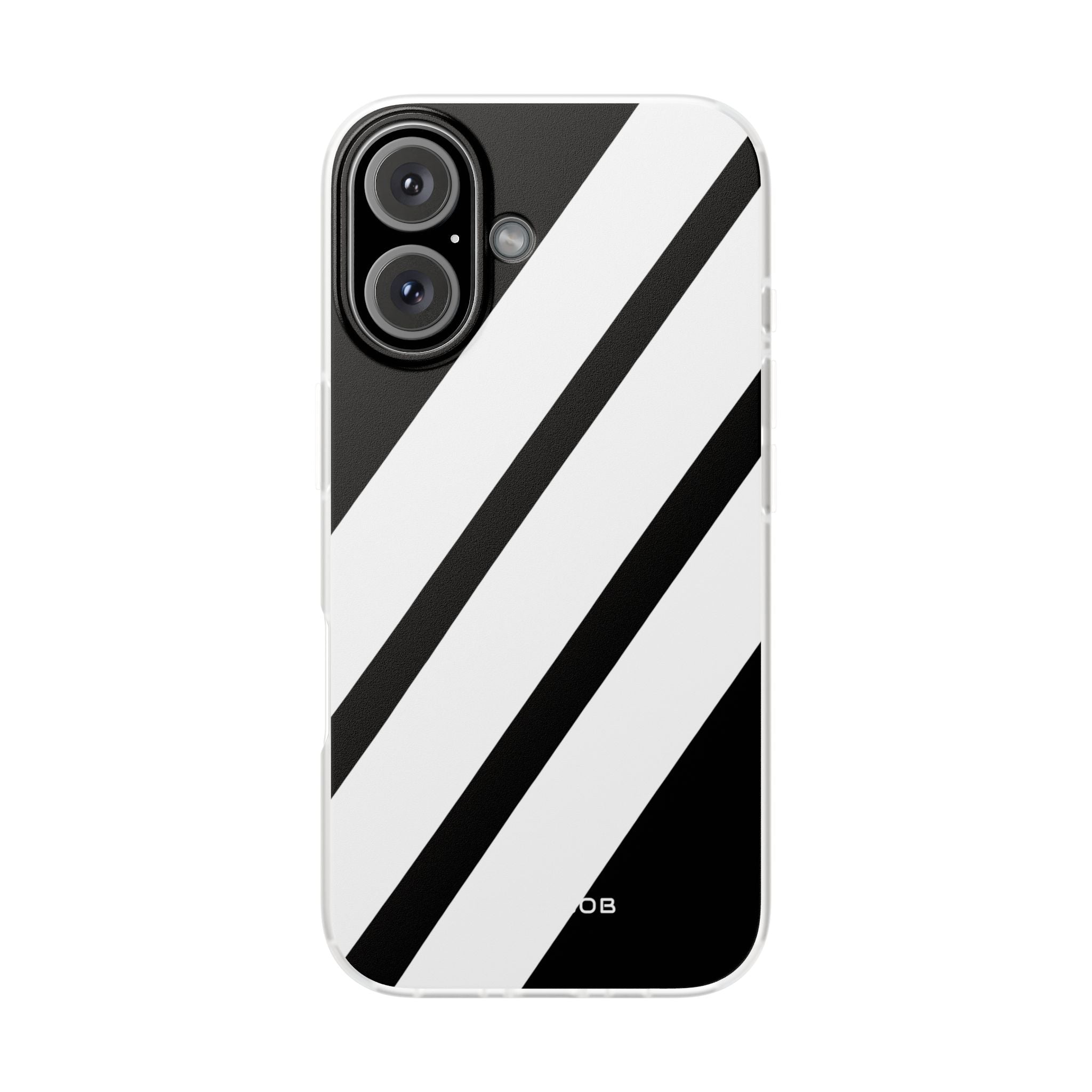 Diagonal Bands Noir iPhone 16 Case - Soft