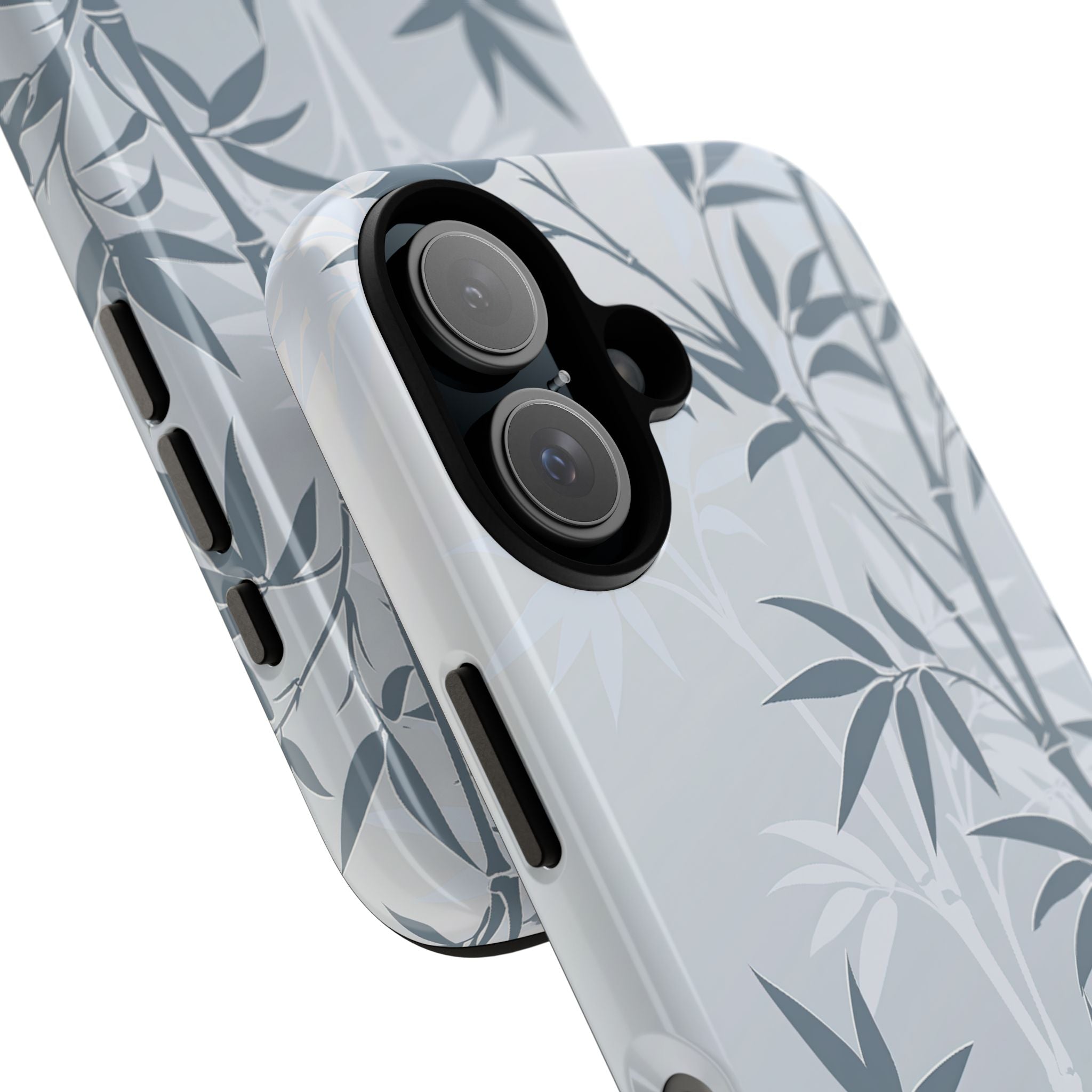 Blue Tough Phone Case for iPhone - Slate Bamboo Shadow