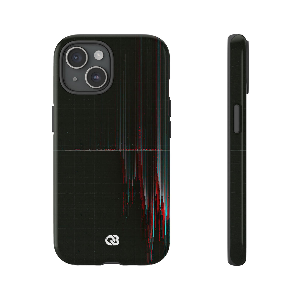 Black Tough Phone Case for iPhone - Corrupted Data Stream