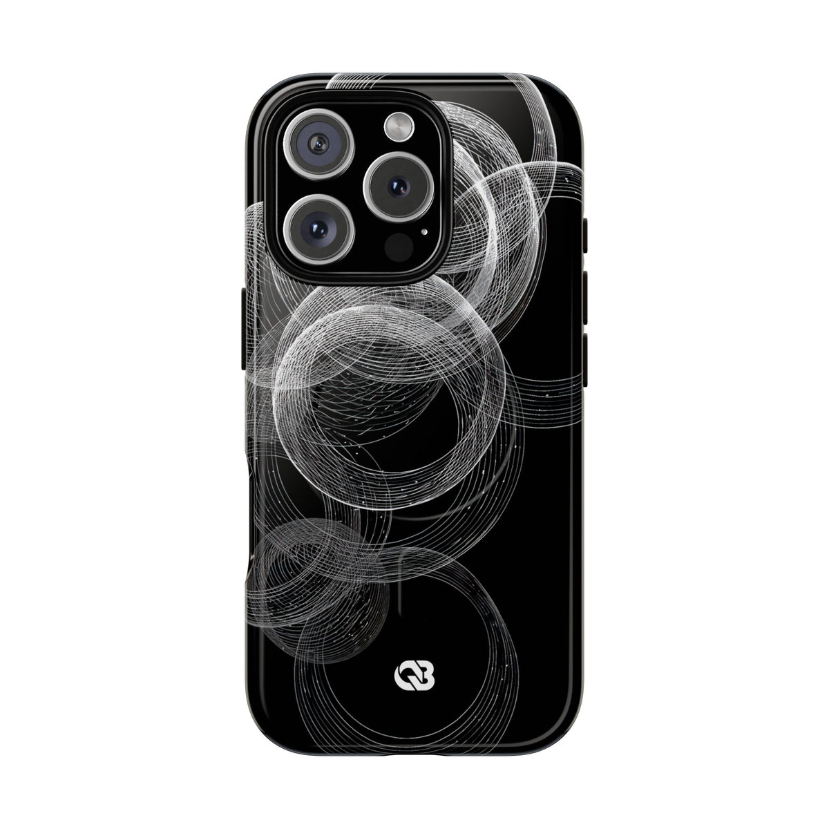 Black Tough 2.0 Magsafe Phone Case for iPhone - Kinetic Wireframe Orbit