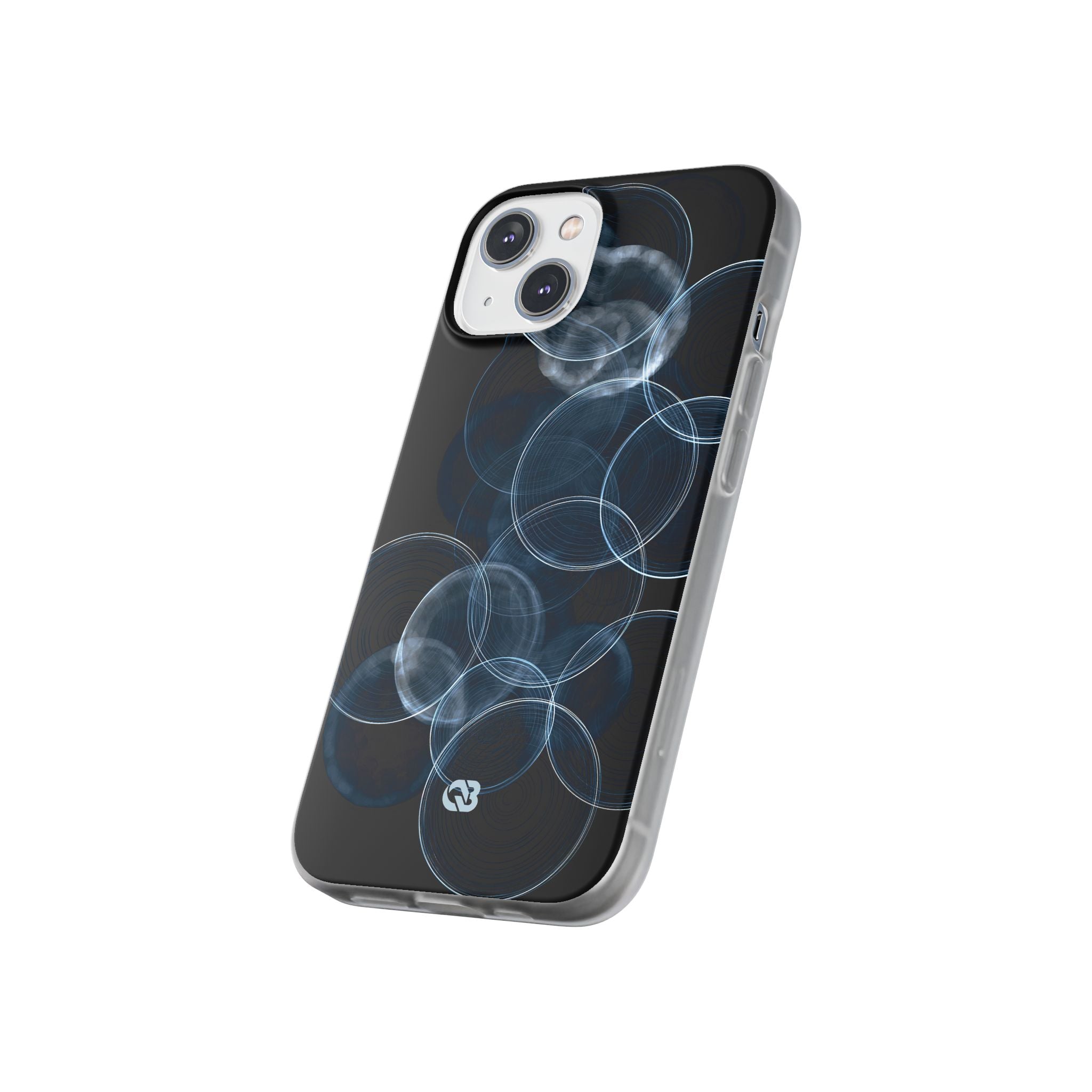 Blue Lite Phone Case for iPhone - Cyan Pulse Ripple