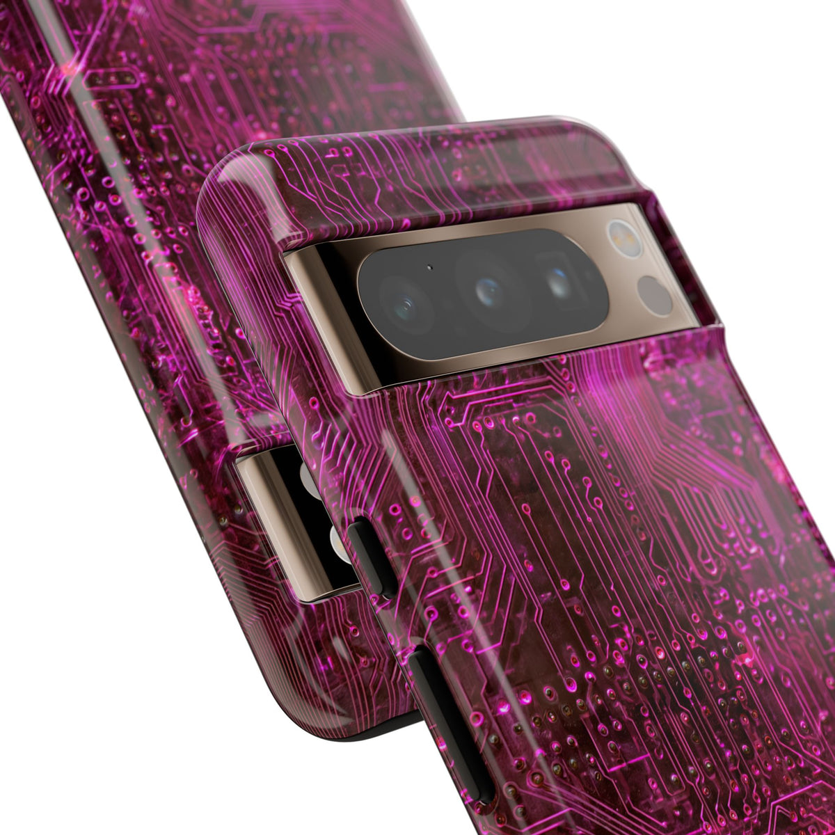 Magenta Circuit Trace · Tough Phone Case for Pixel · Pink