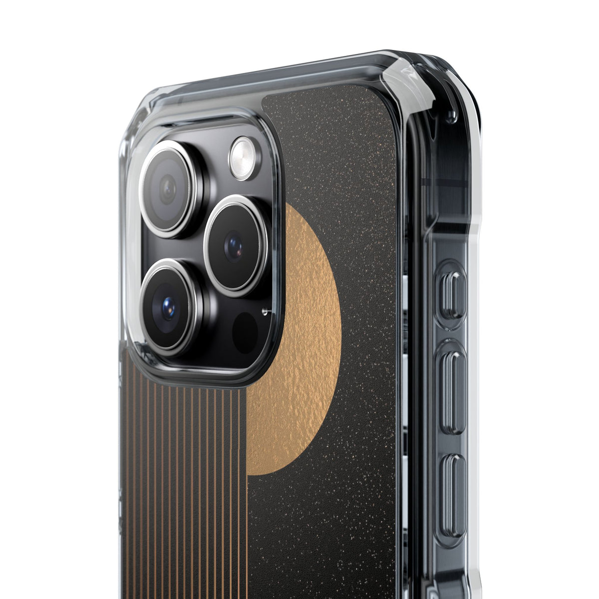 Lunar Topo Horizon · Clear Impact Magnetic Phone Case for iPhone · Black