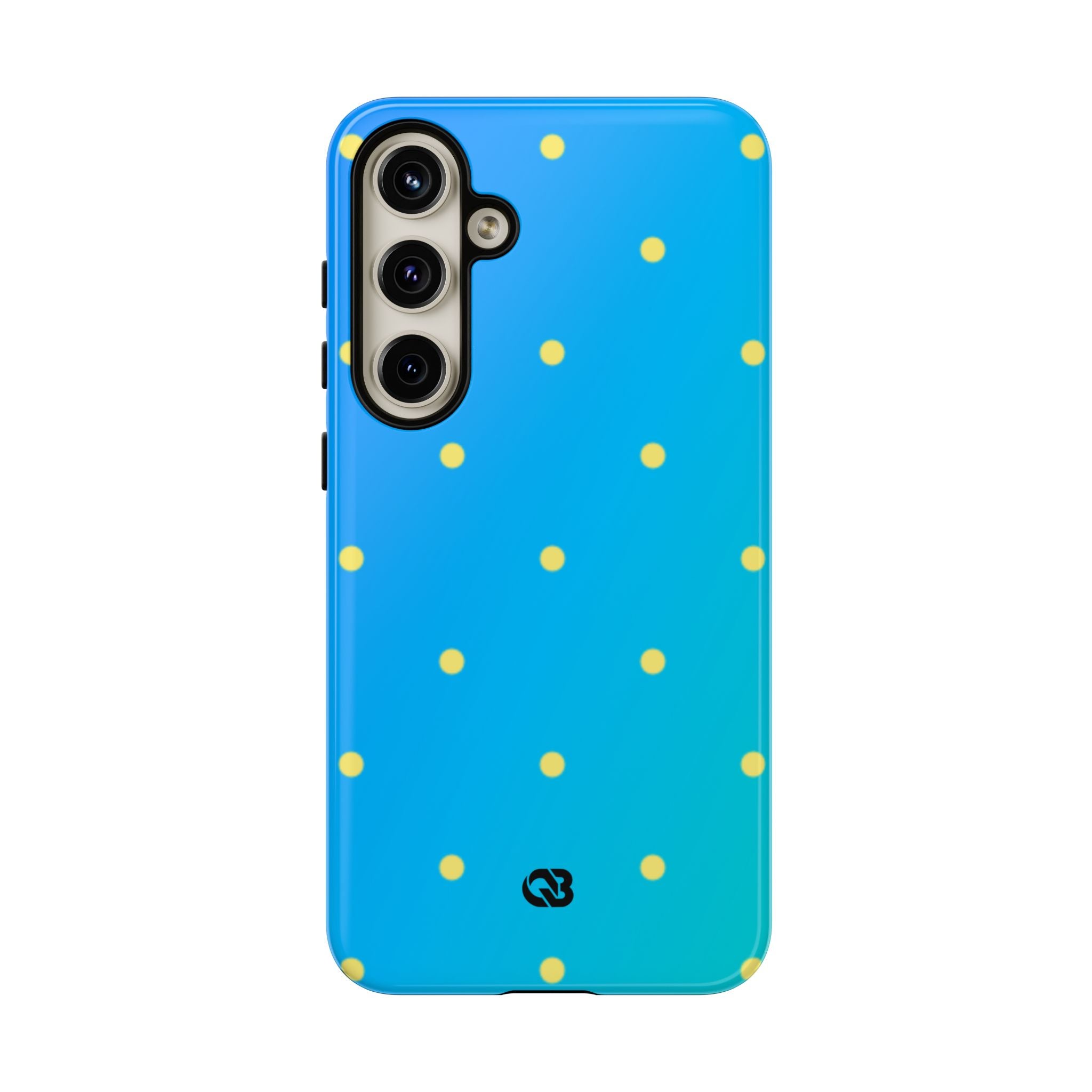 Cyan Sun Dots · Tough Handyhülle für Samsung