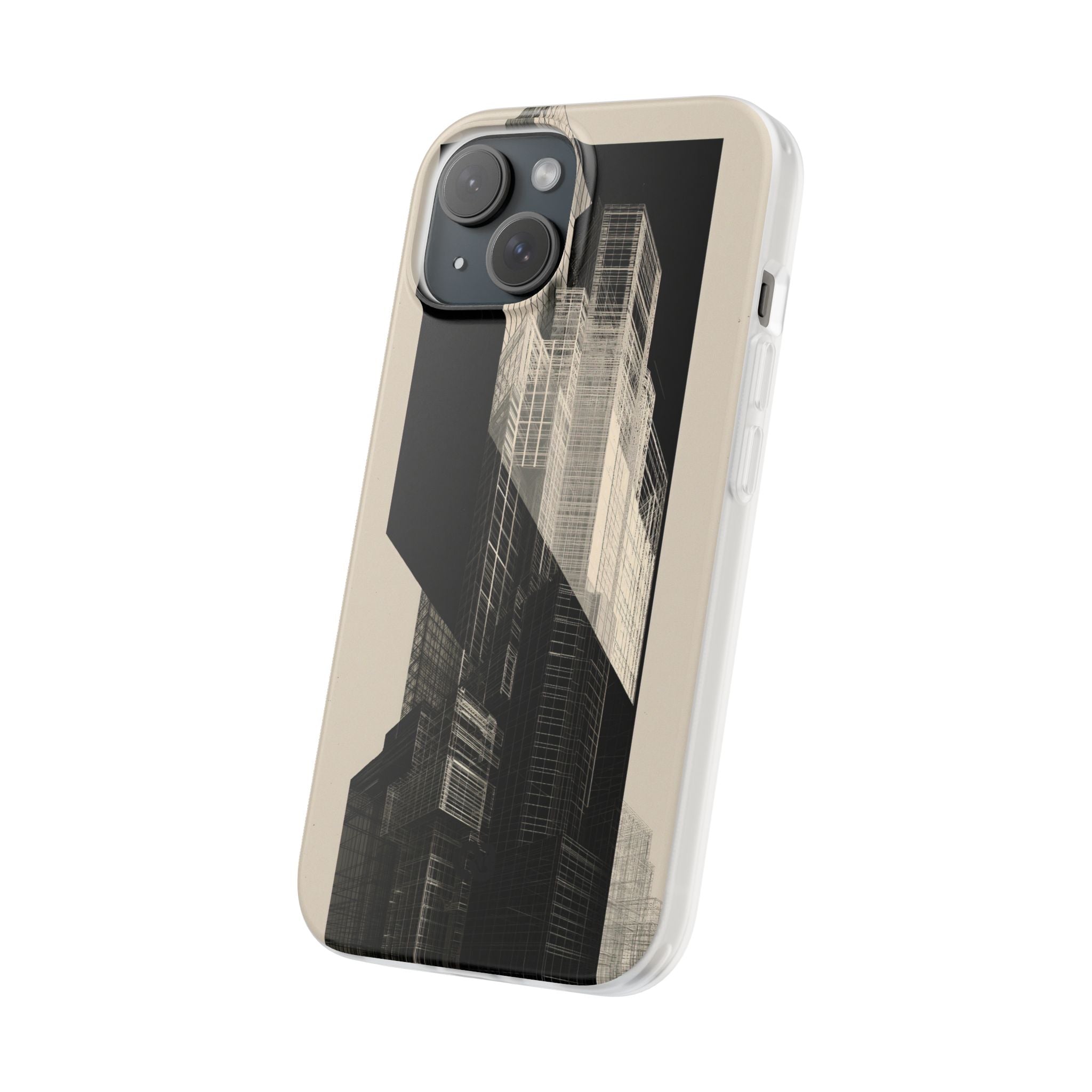 Beige Lite Phone Case for iPhone - Monolith Urban Grid