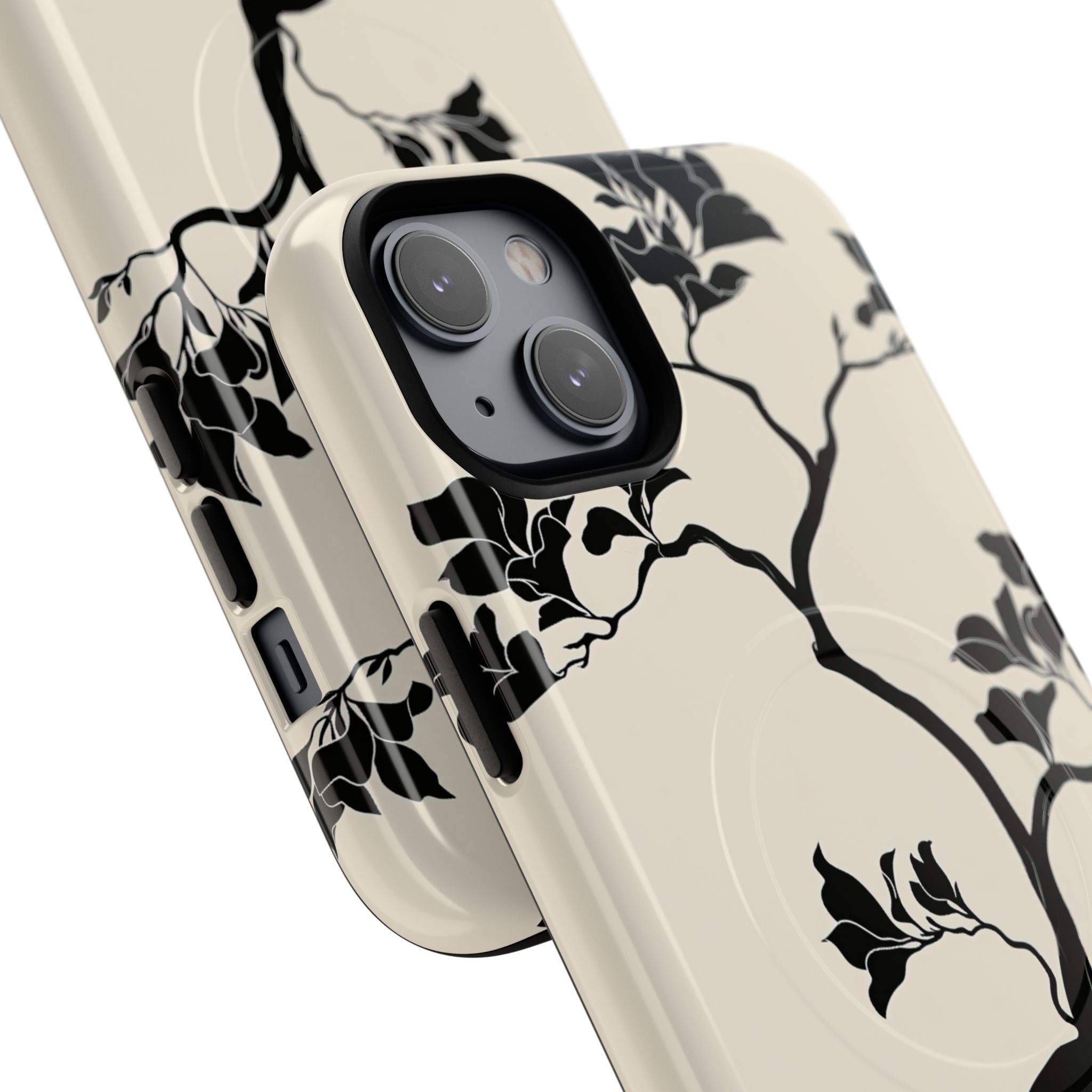 Beige Tough 2.0 Magsafe Phone Case for iPhone - Obsidian Bonsai Silhouette