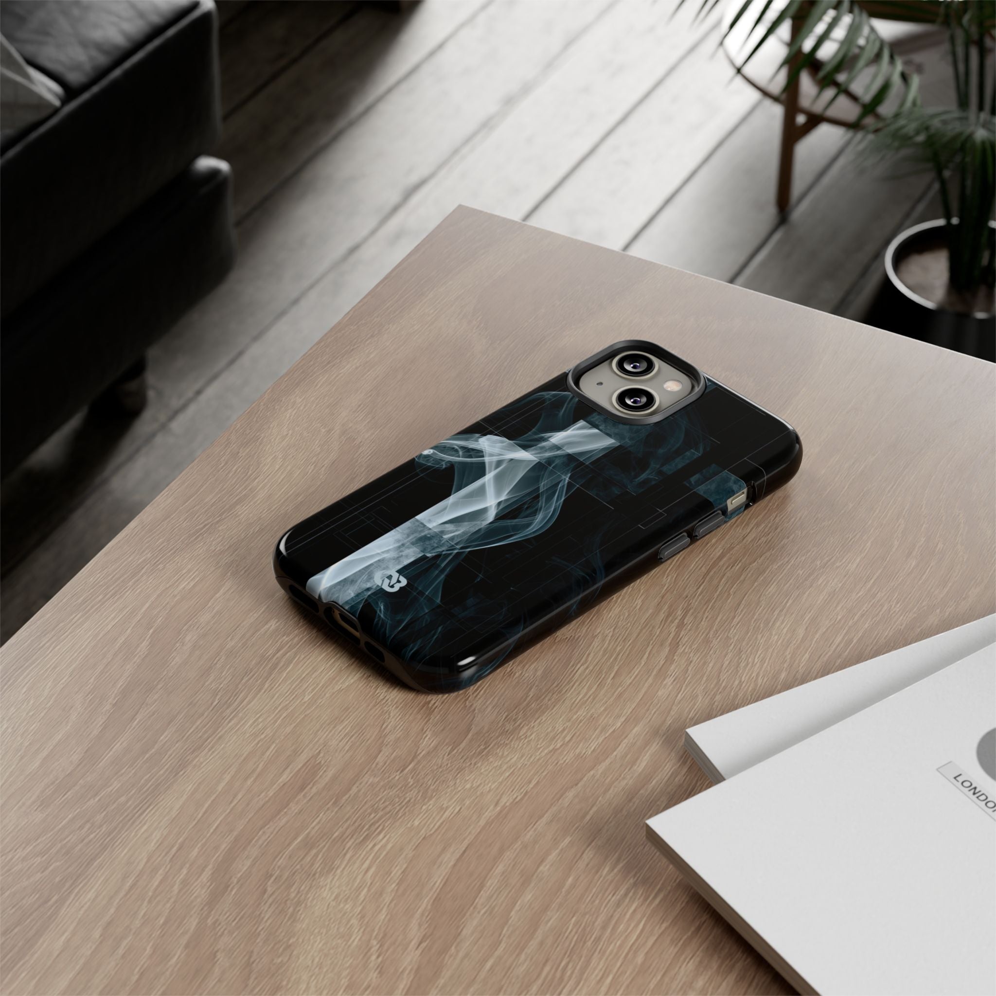 Black Tough Phone Case for iPhone - Arctic Vapor Grid